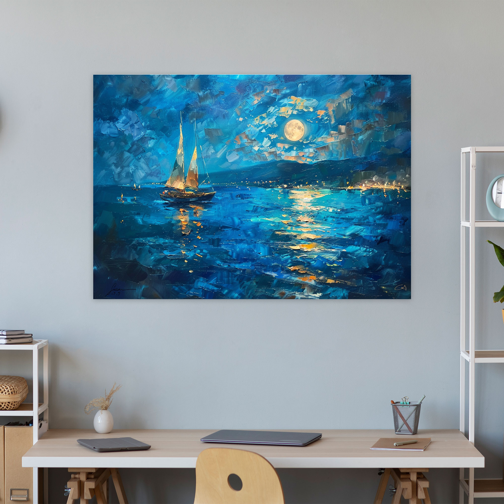 Moonlit Night Leonid Afremov Canvas Print - Leonid Afremov, Wall Art, Canvas Print, Canvas Wall Art