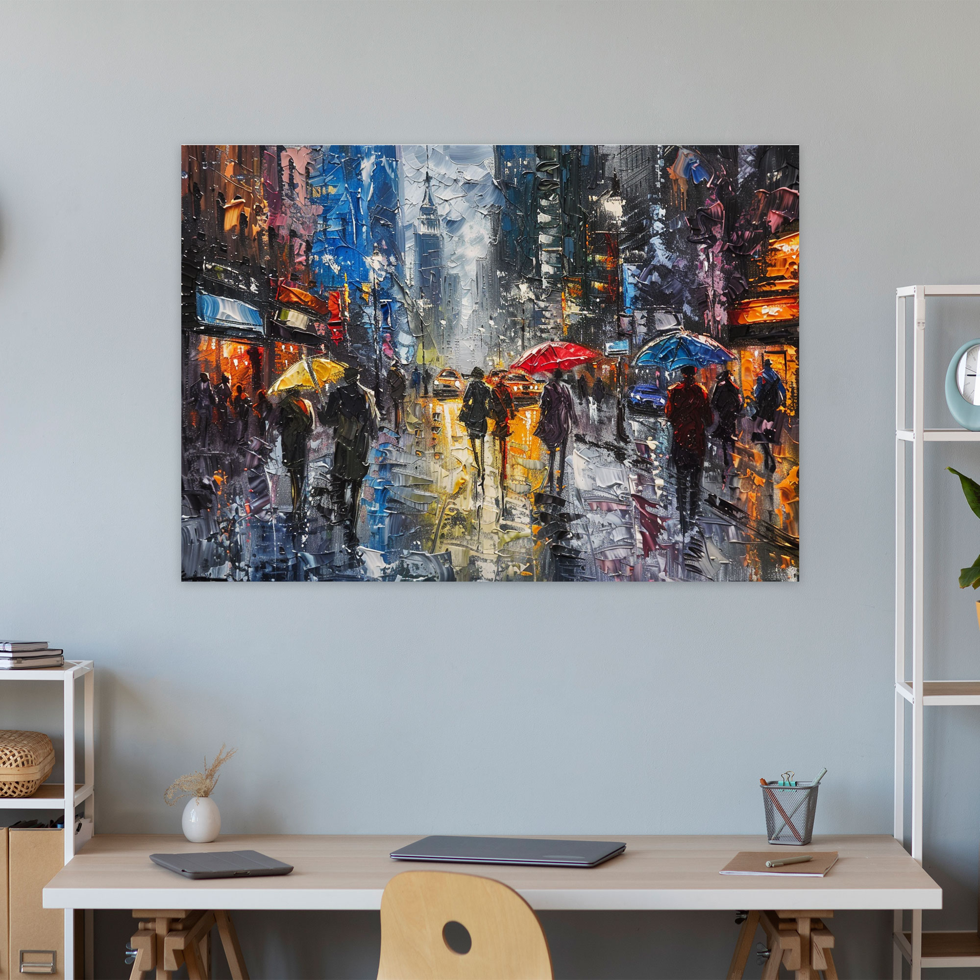 City Street Leonid Afremov Wall Decoration - Leonid Afremov, Home Decoration, Canvas Print, Canvas