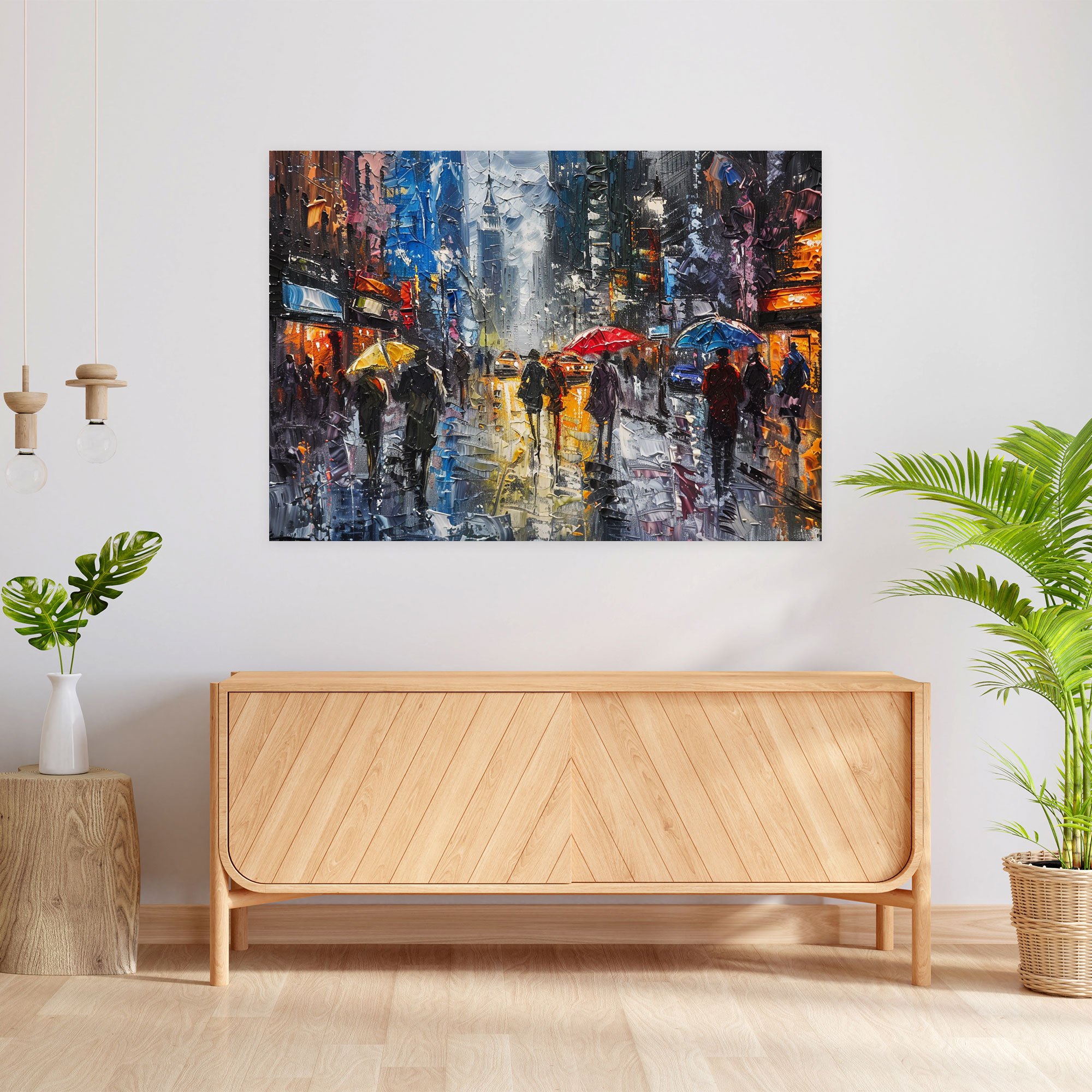 City Street Leonid Afremov Wall Decoration - Leonid Afremov, Home Decoration, Canvas Print, Canvas