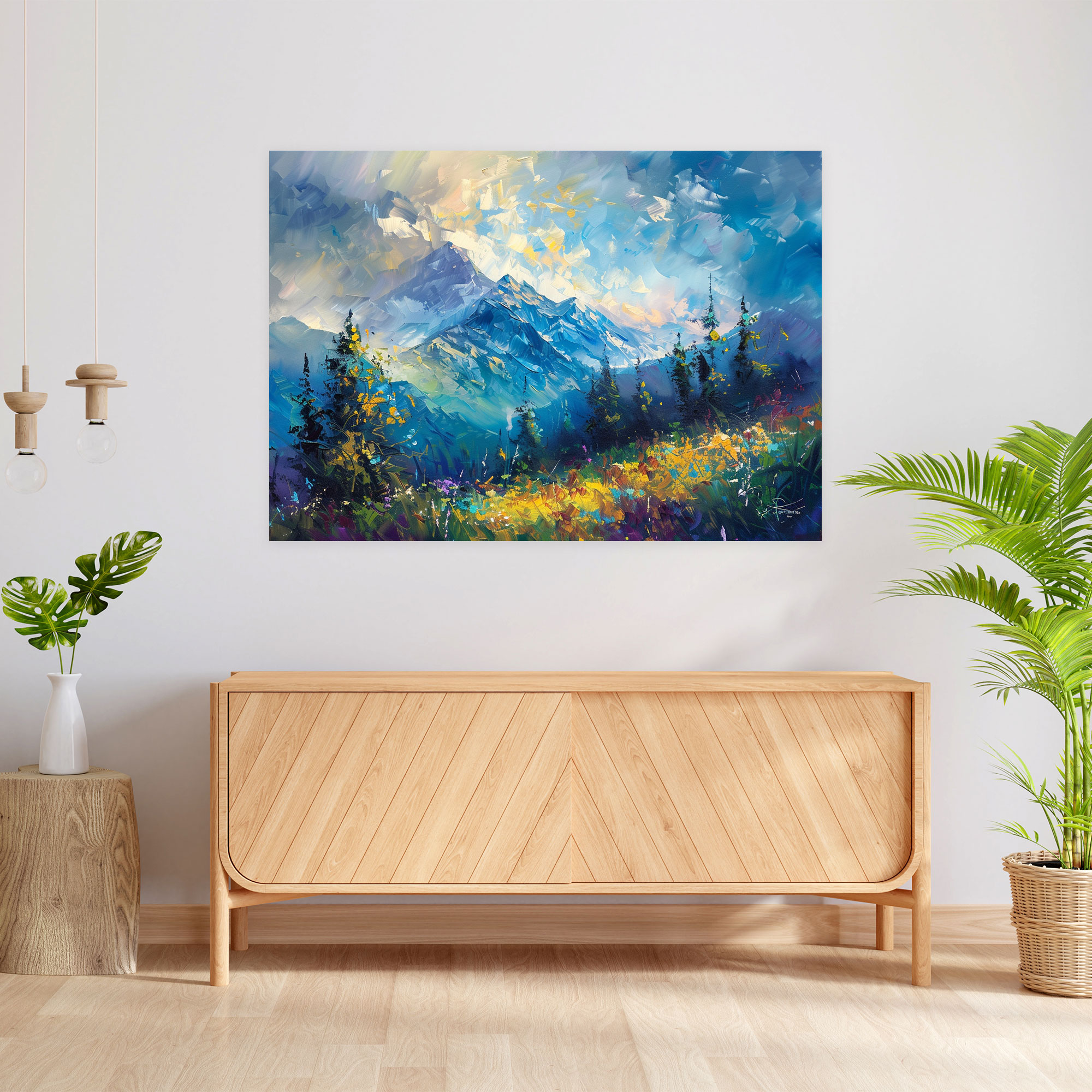 Mountain Landscape Leonid Afremov Canvas Wall Art - Leonid Afremov, Canvas Print, Canvas, Wall Art