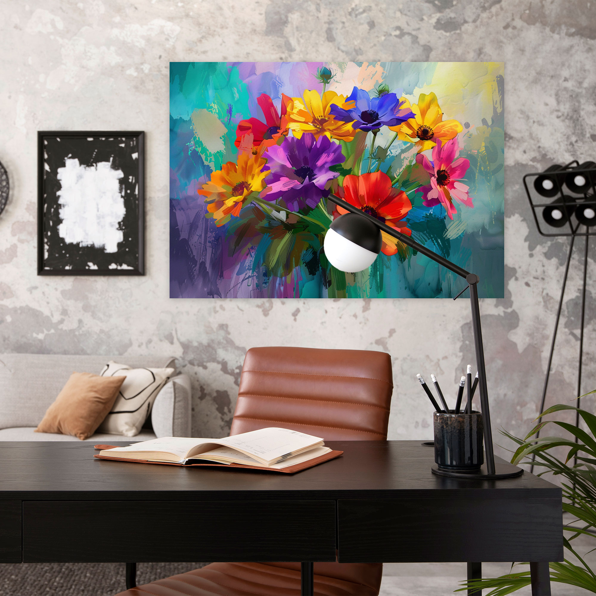 Colorful Floral Leonid Afremov Wall Decoration - Leonid Afremov, Canvas, Home Decoration, Wall Decoration