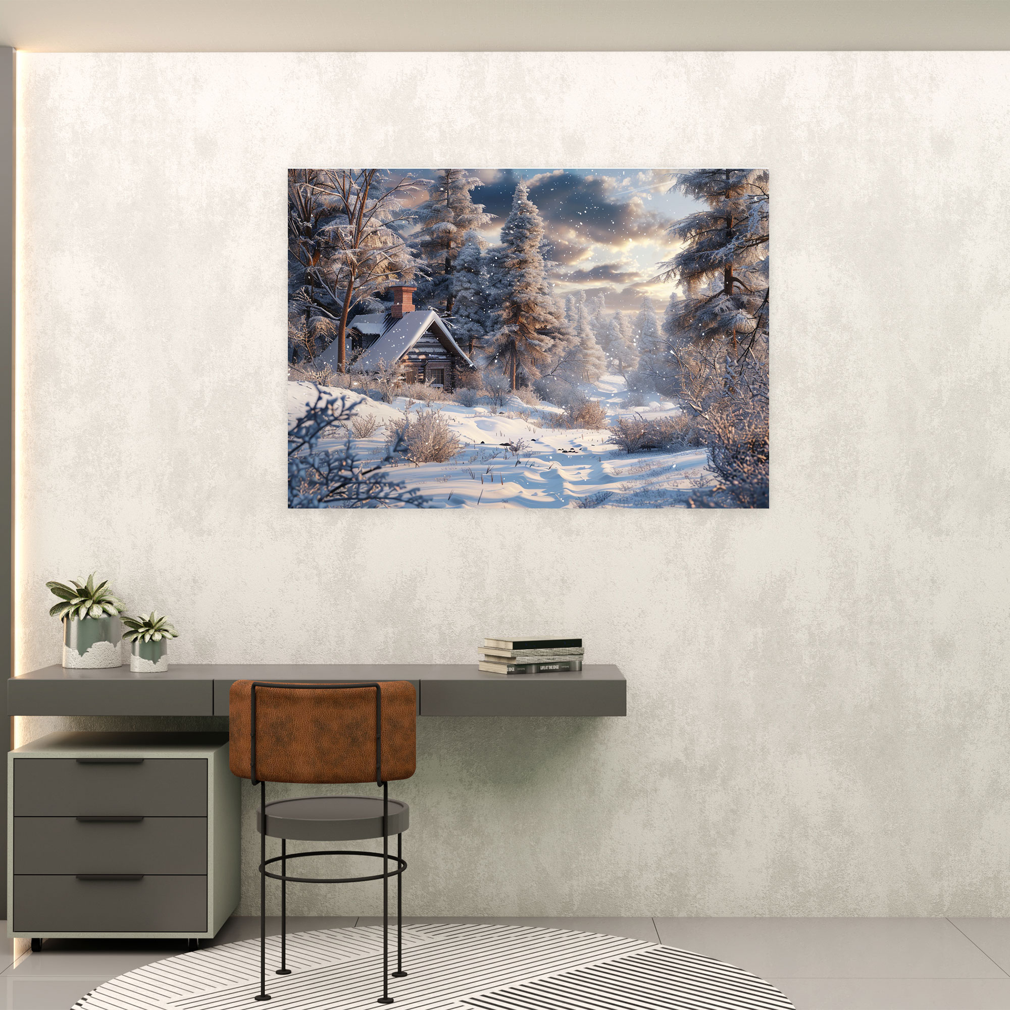 Winter Landscape Leonid Afremov Canvas Print - Leonid Afremov, Canvas Wall Art, Home Decoration, Leonid Afremov