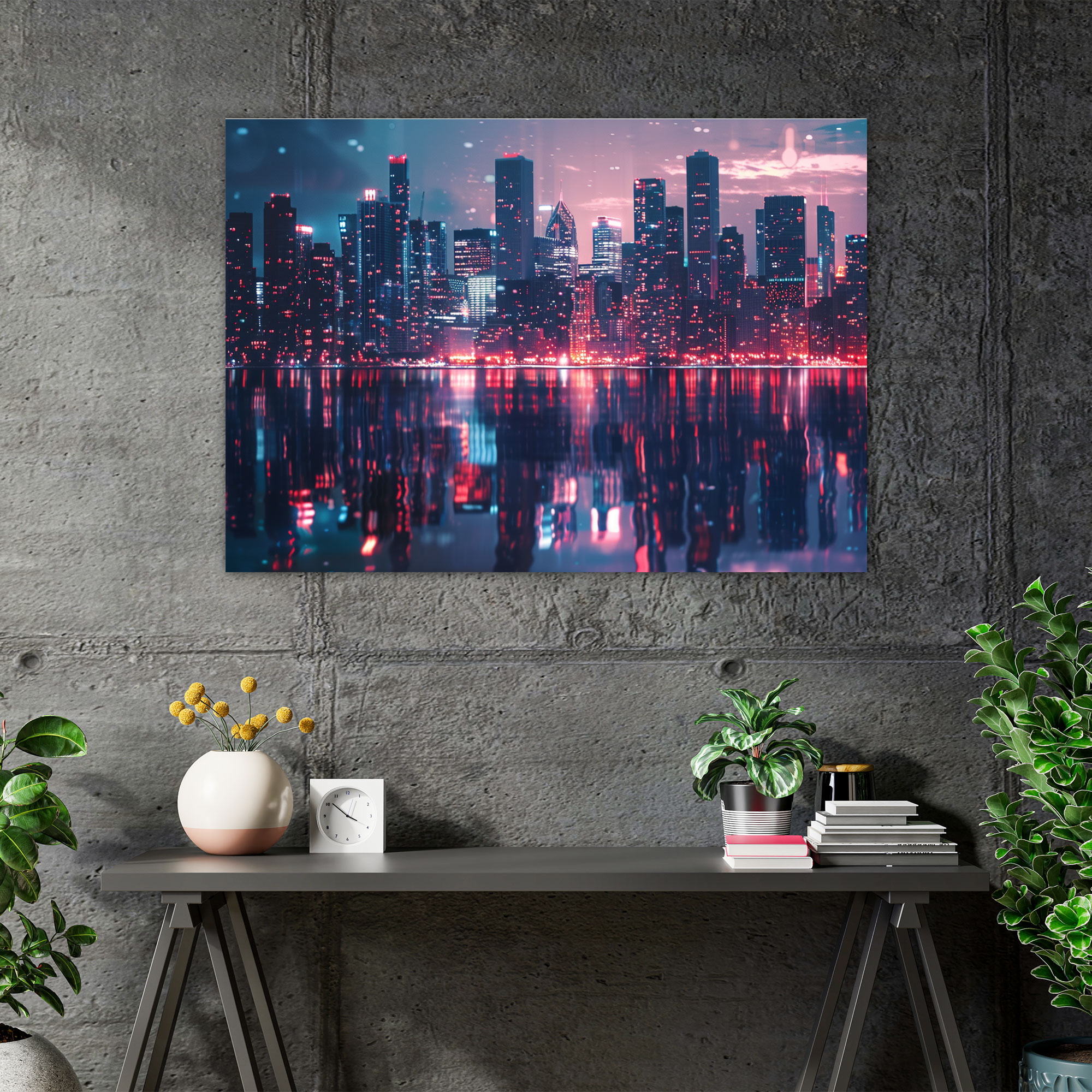 Night Cityscape Leonid Afremov Canvas Print - Leonid Afremov, Canvas Wall Art, Wall Art, Leonid Afremov