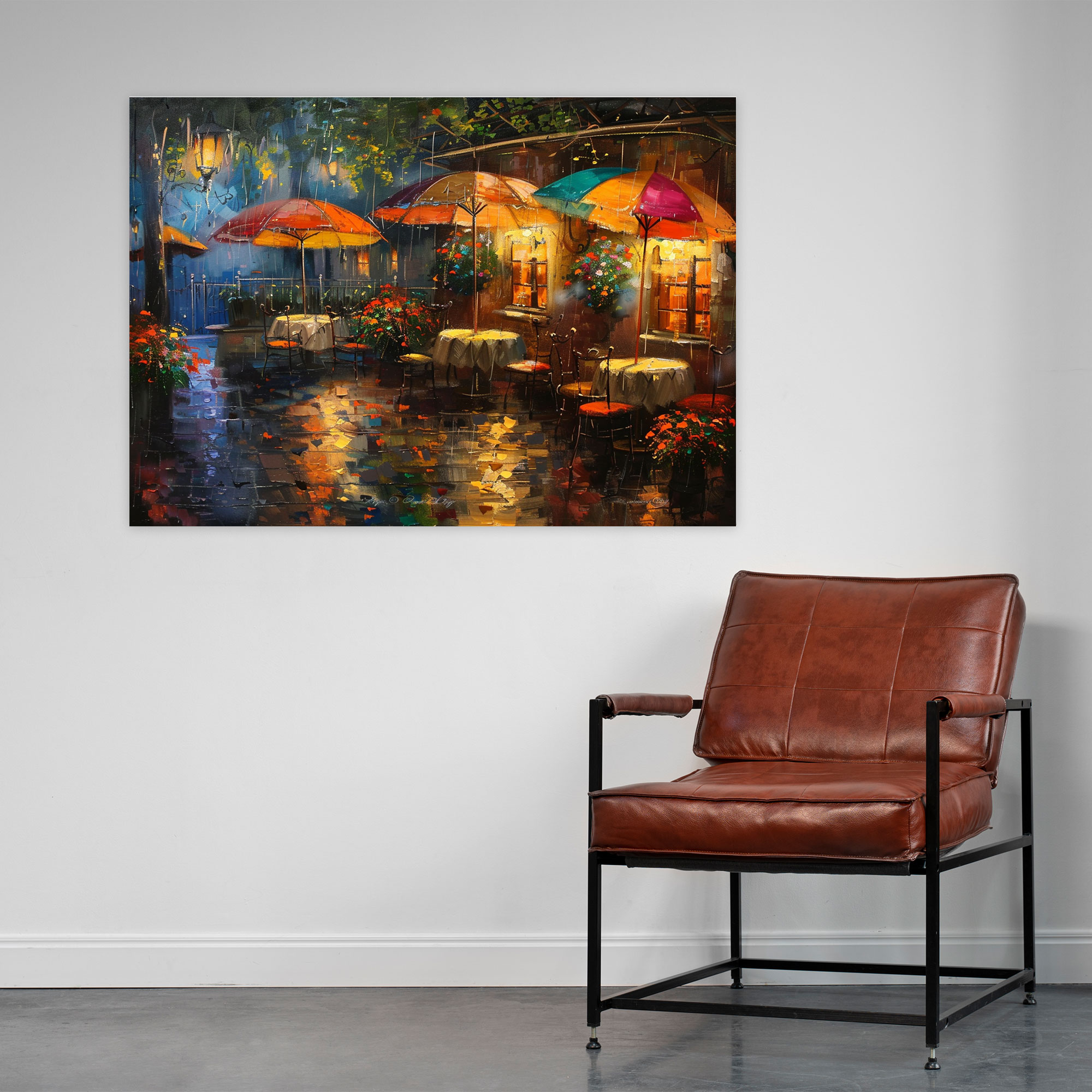 Café Ambiance Leonid Afremov Canvas Print - Leonid Afremov, Wall Decoration, Home Decoration, Canvas Print