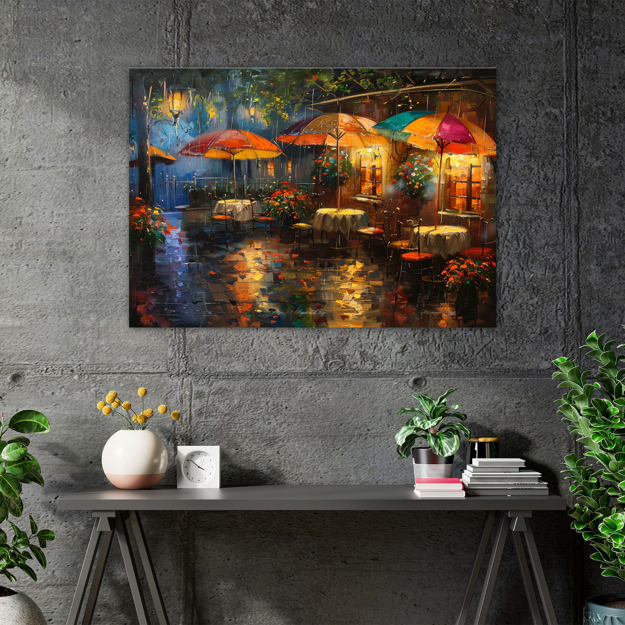 Café Ambiance Leonid Afremov Canvas Print - Leonid Afremov, Wall Decoration, Home Decoration, Canvas Print