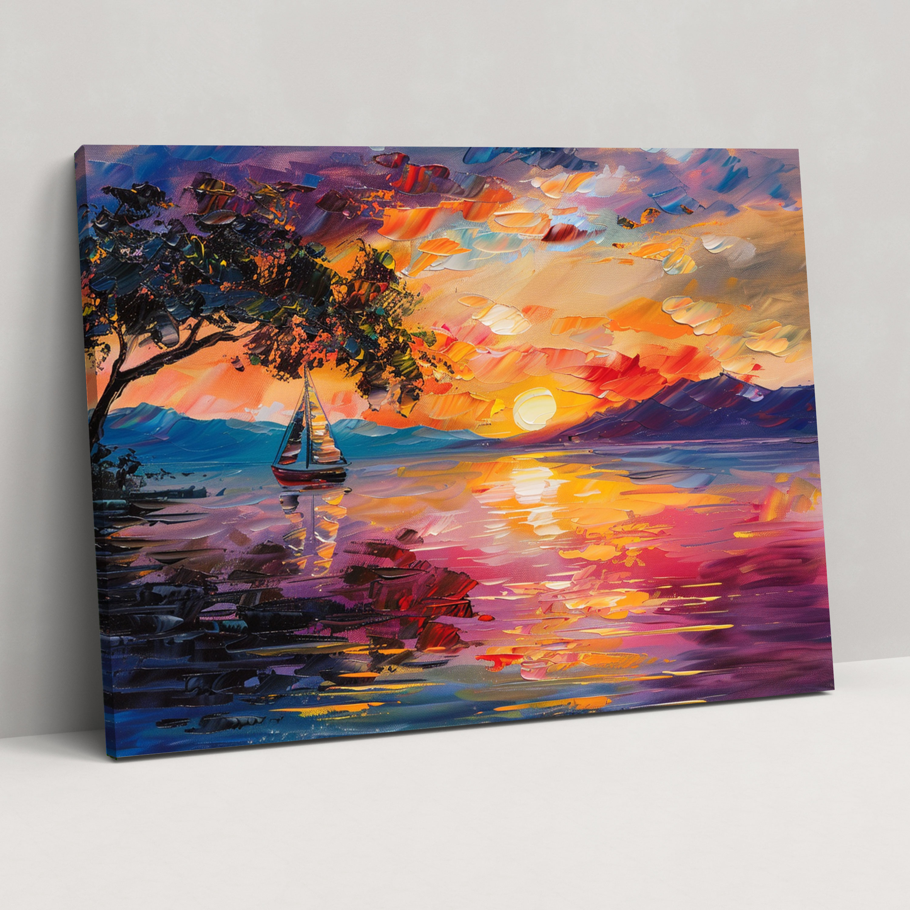 Mystical Sunset Leonid Afremov Canvas Print - Leonid Afremov, Canvas Wall Art, Leonid Afremov, Canvas