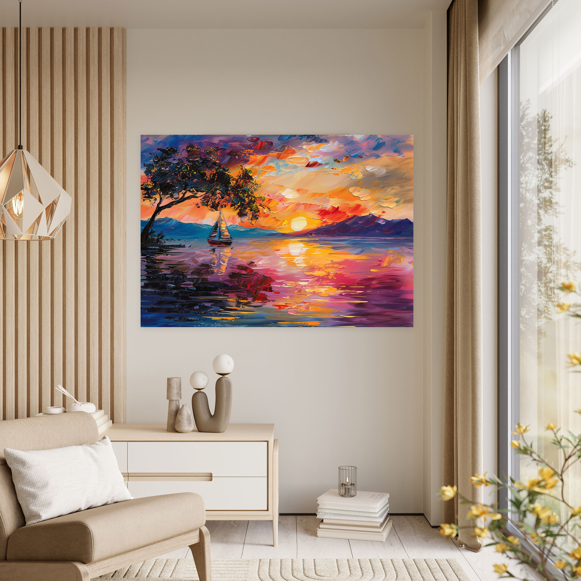 Mystical Sunset Leonid Afremov Canvas Print - Leonid Afremov, Canvas Wall Art, Leonid Afremov, Canvas