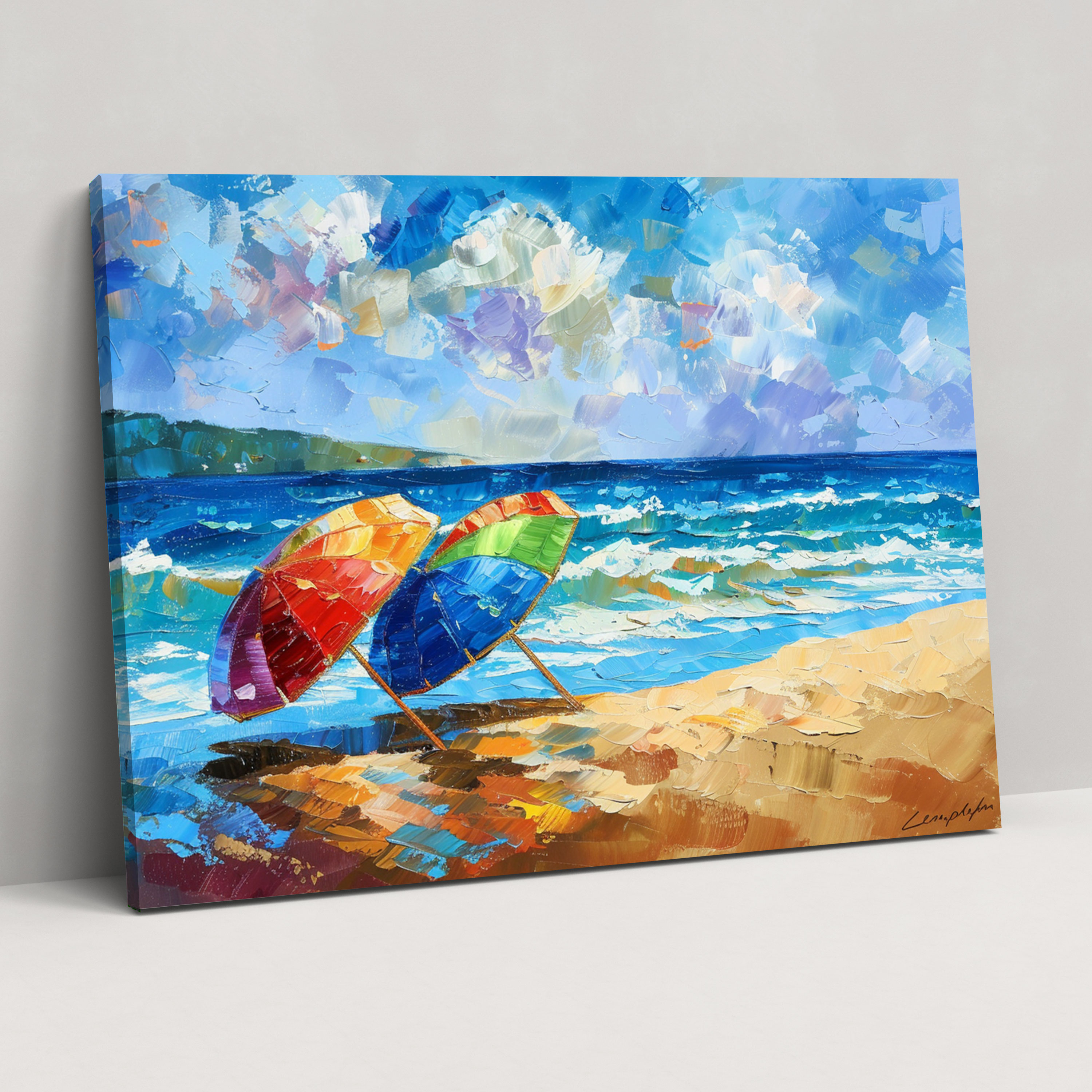 Serene Beach Leonid Afremov Canvas Print - Leonid Afremov, Canvas Wall Art, Leonid Afremov, Wall Decoration