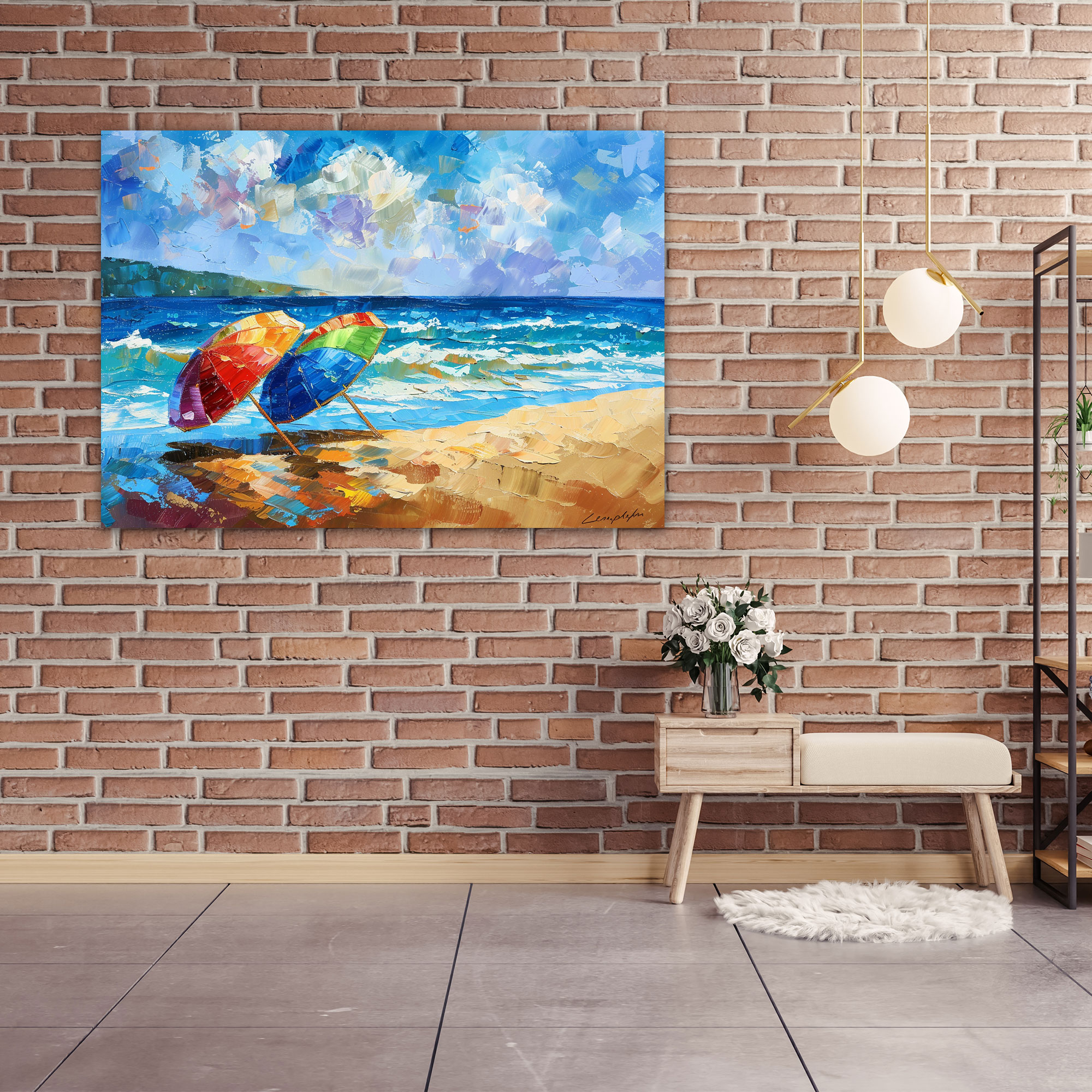 Serene Beach Leonid Afremov Canvas Print - Leonid Afremov, Canvas Wall Art, Leonid Afremov, Wall Decoration