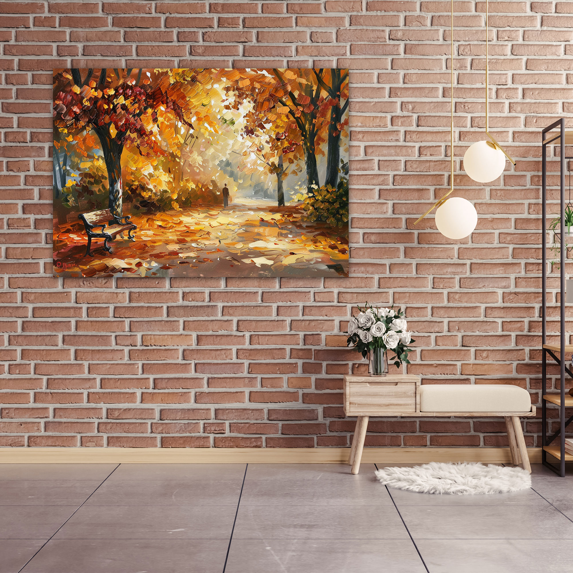 Autumn Park Leonid Afremov Wall Art - Leonid Afremov, Canvas Wall Art, Home Decoration, Canvas