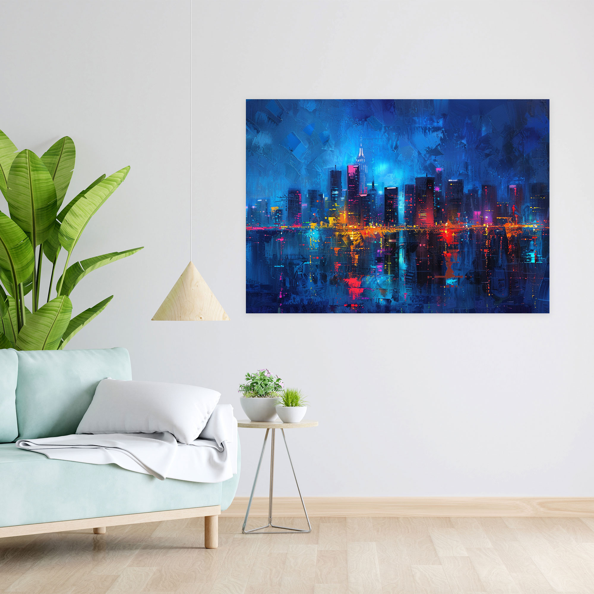 Neon Cityscape Leonid Afremov Canvas Print - Leonid Afremov, Leonid Afremov, Home Decoration, Canvas