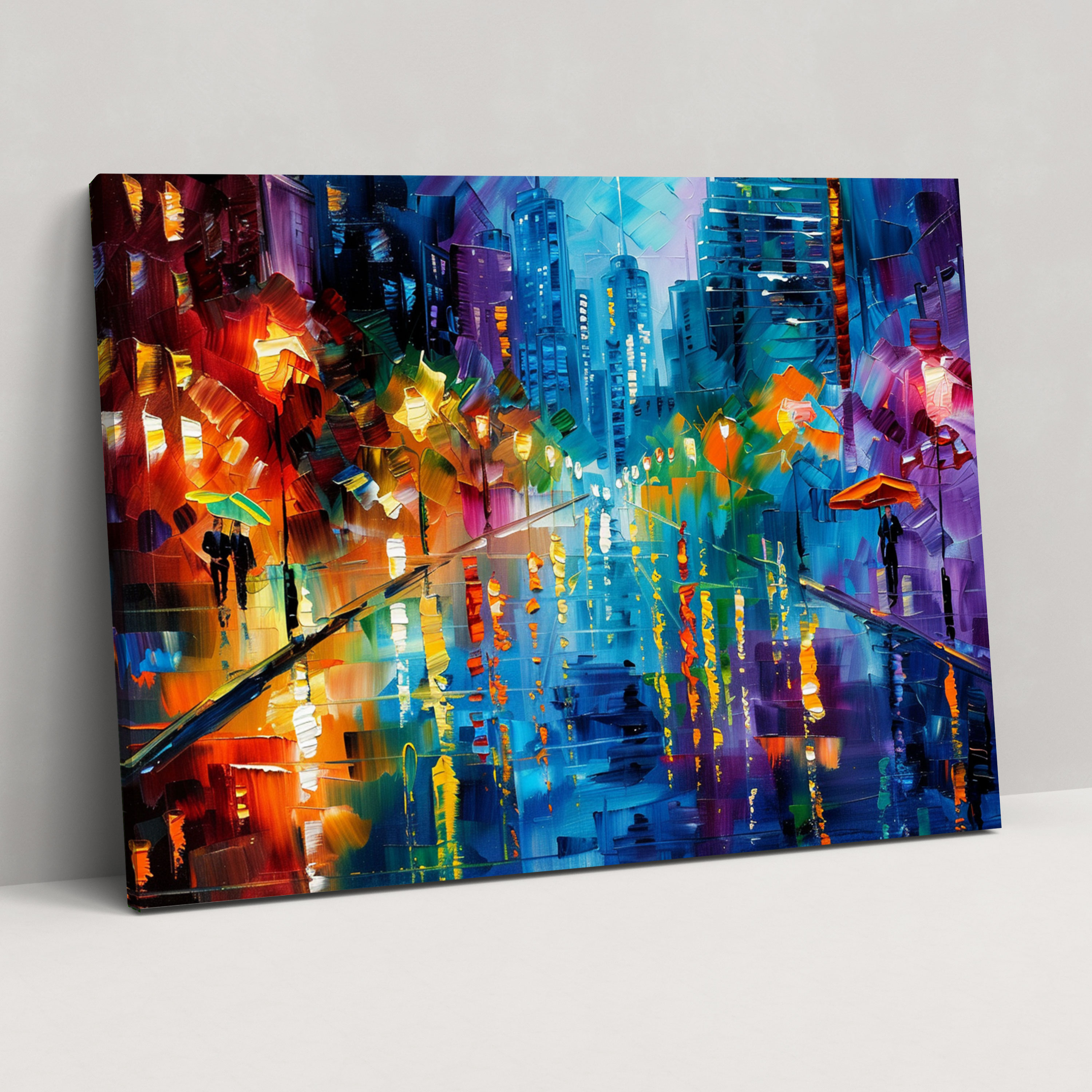 Leonid Afremov Canvas Print - Abstract Cityscape Wall Art - Leonid Afremov, Leonid Afremov, Canvas Print, Home Decoration