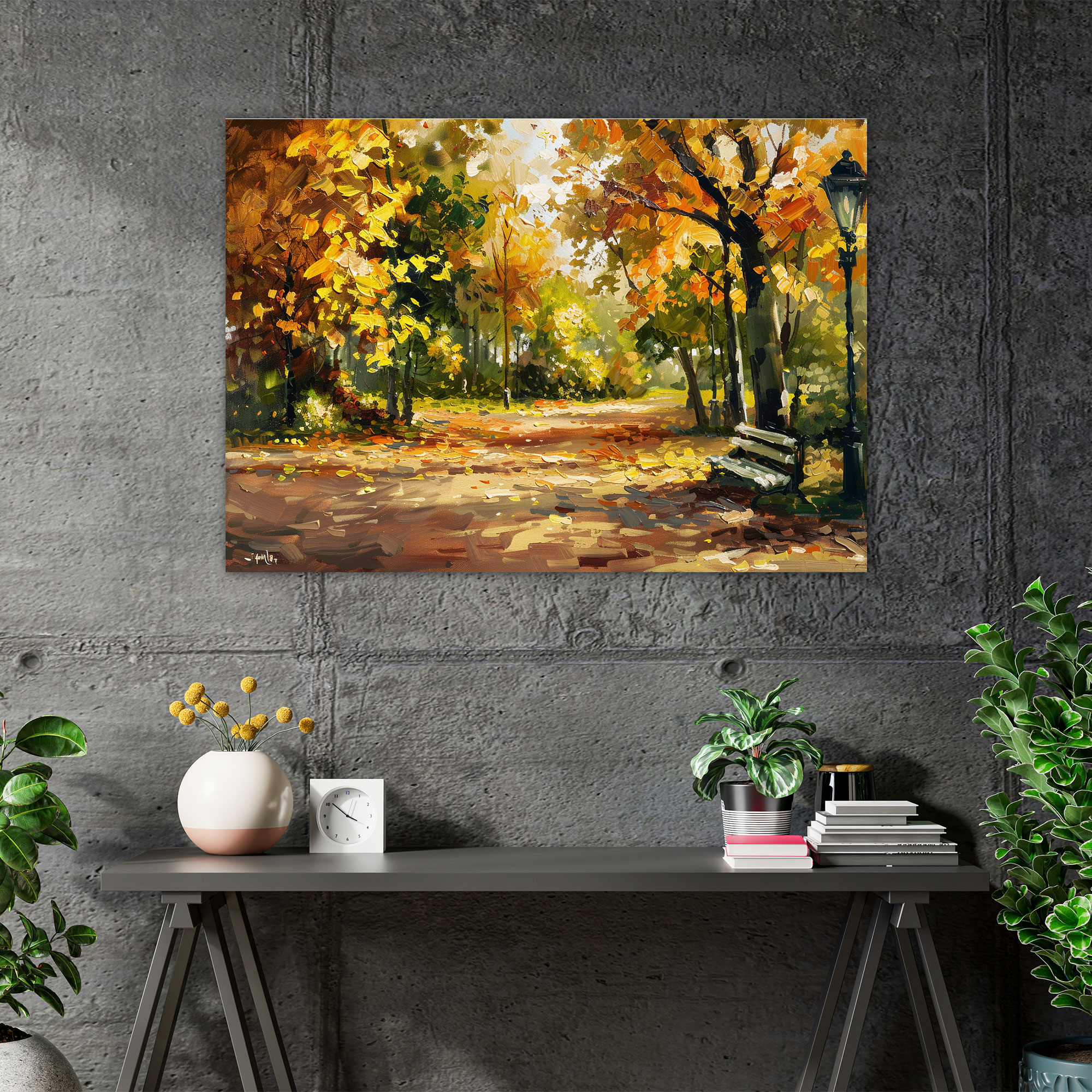 Leonid Afremov Wall Art - Tranquil Park Autumn Canvas Print - Leonid Afremov, Canvas Wall Art, Wall Decoration, Wall Art