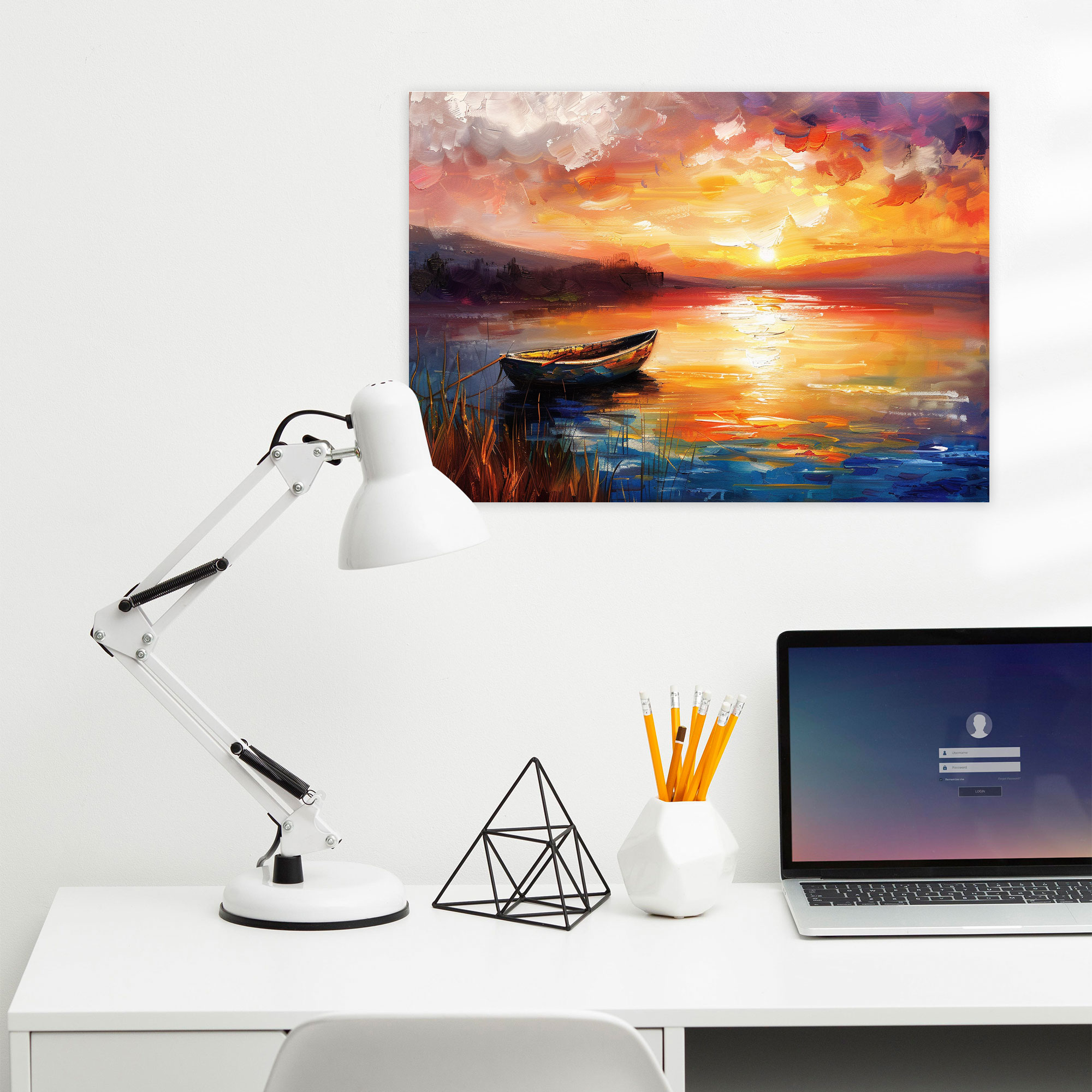 Leonid Afremov Wall Art - Peaceful Lake Sunset Canvas Print - Leonid Afremov, Canvas, Wall Decoration, Canvas Print