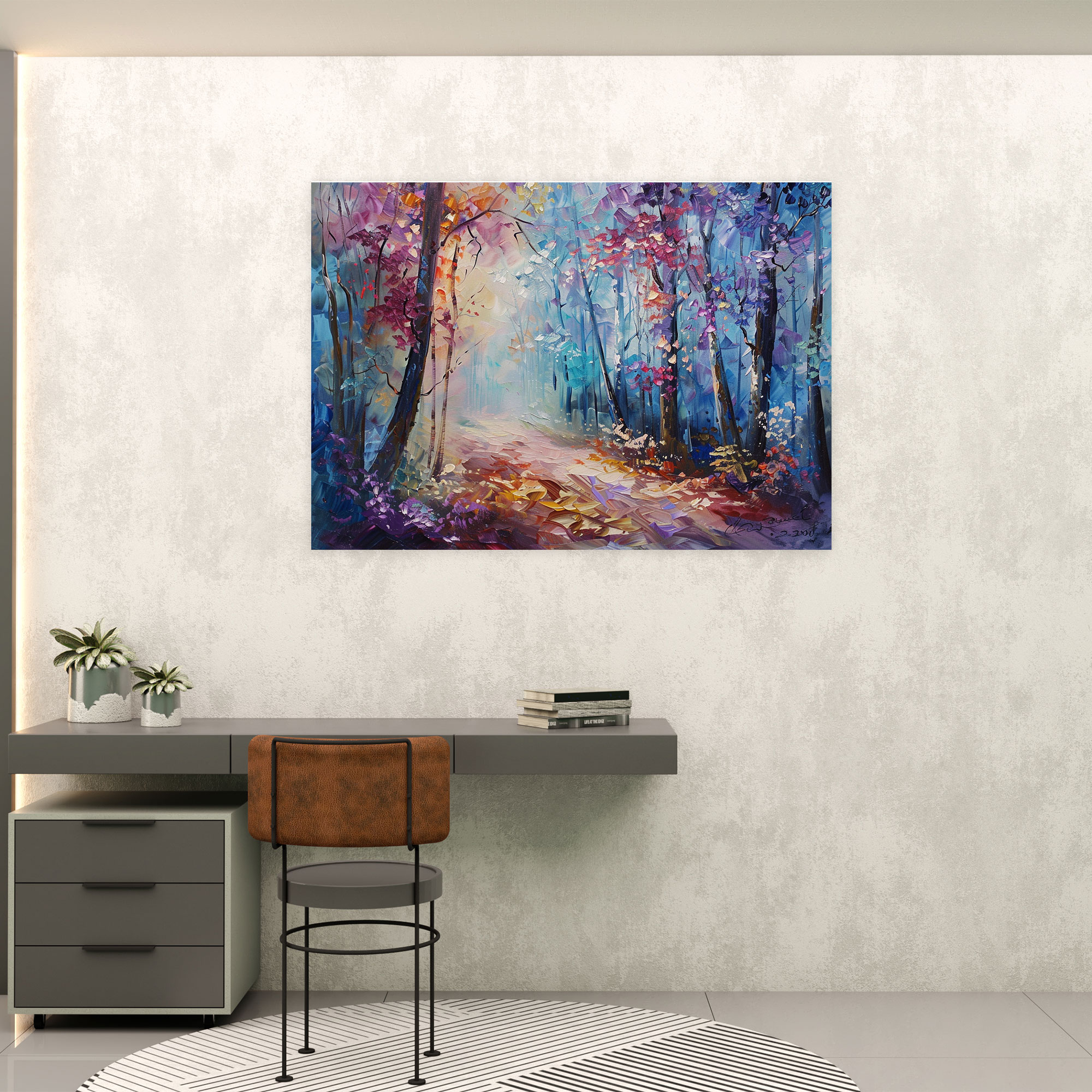 Leonid Afremov Canvas Print - Dreamy Forest Pastel Wall Decoration - Leonid Afremov, Home Decoration, Canvas, Leonid Afremov