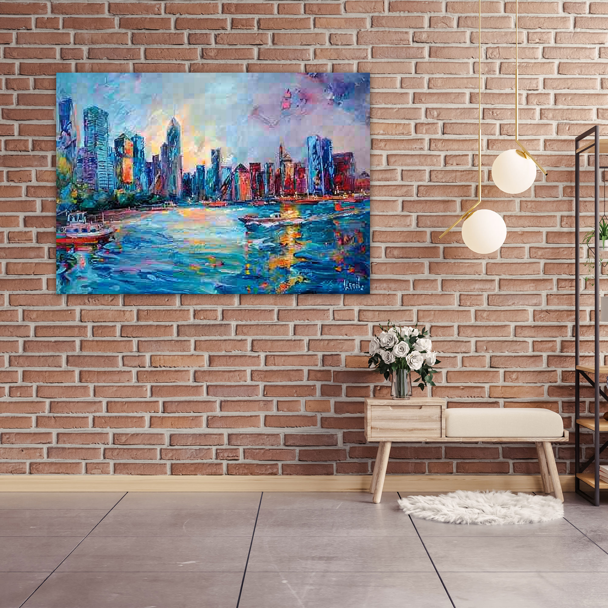 Leonid Afremov Wall Art - Energetic Cityscape Canvas Print - Leonid Afremov, Canvas Wall Art, Wall Art, Wall Decoration