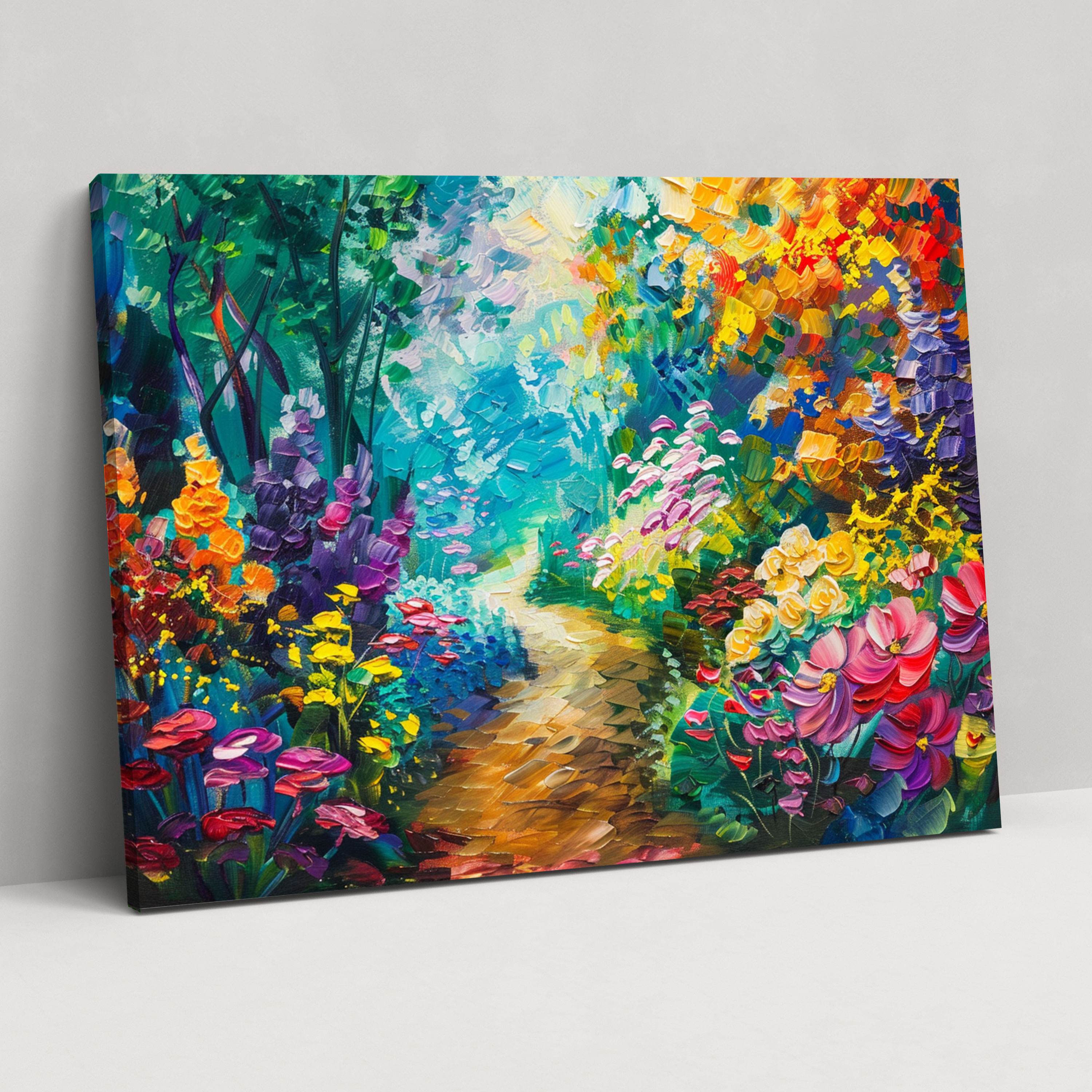 Leonid Afremov Canvas Print - Whimsical Garden Rainbow Wall Art - Leonid Afremov, Canvas Wall Art, Canvas Print, Home Decoration