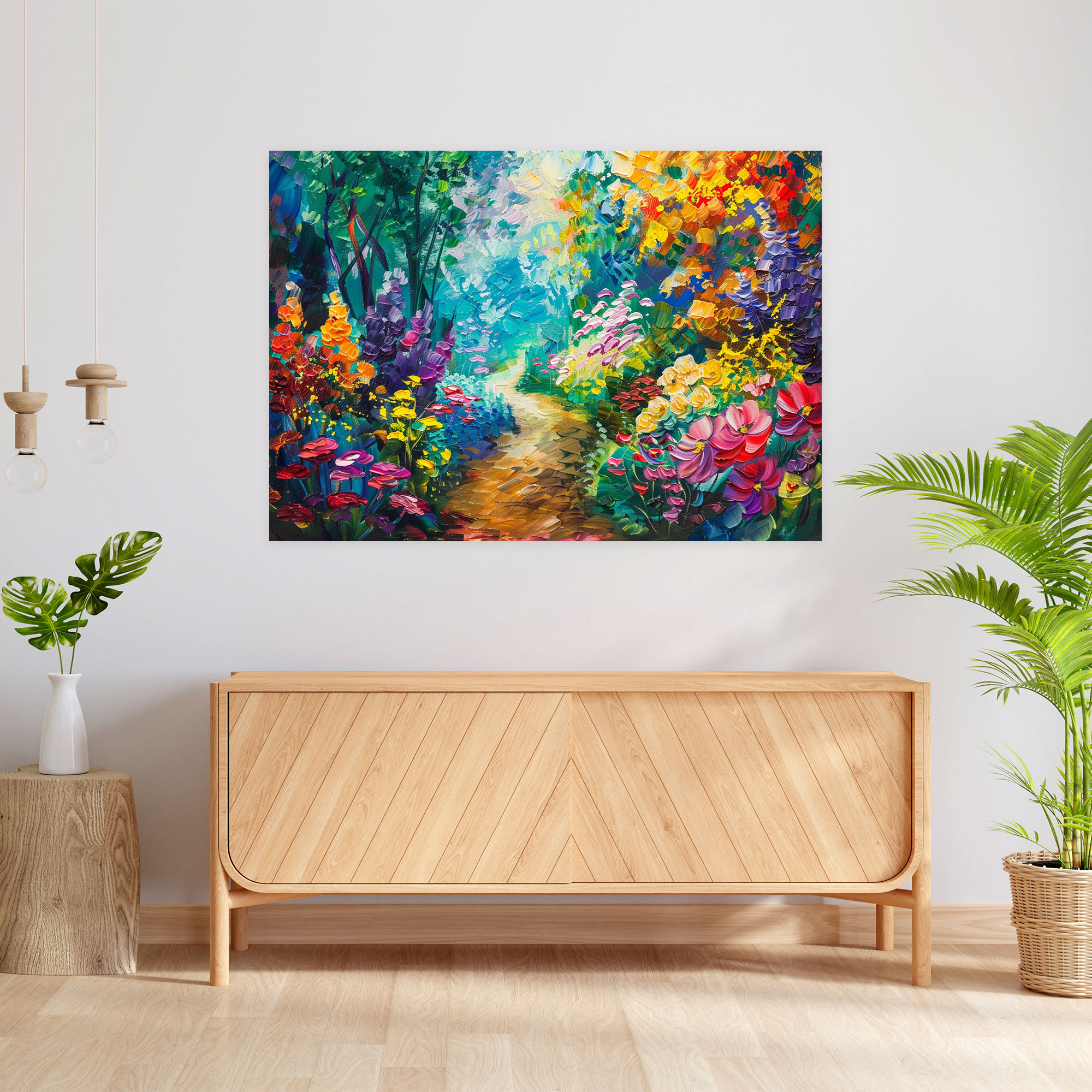 Leonid Afremov Canvas Print - Whimsical Garden Rainbow Wall Art - Leonid Afremov, Canvas Wall Art, Canvas Print, Home Decoration