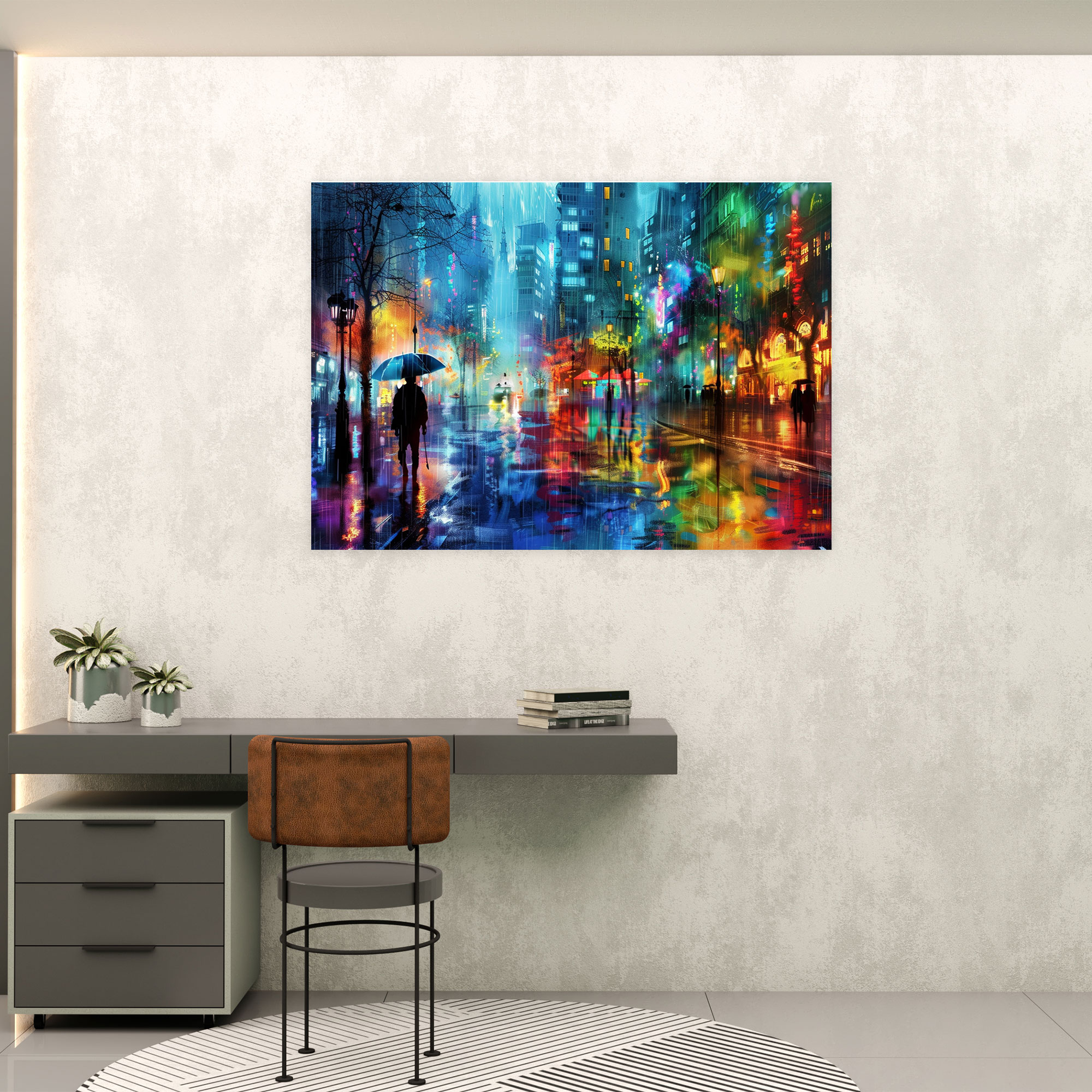 Leonid Afremov Şehir Manzarası Kanvas Tablo - Duvar Dekorasyonu Kanvas Sanat
