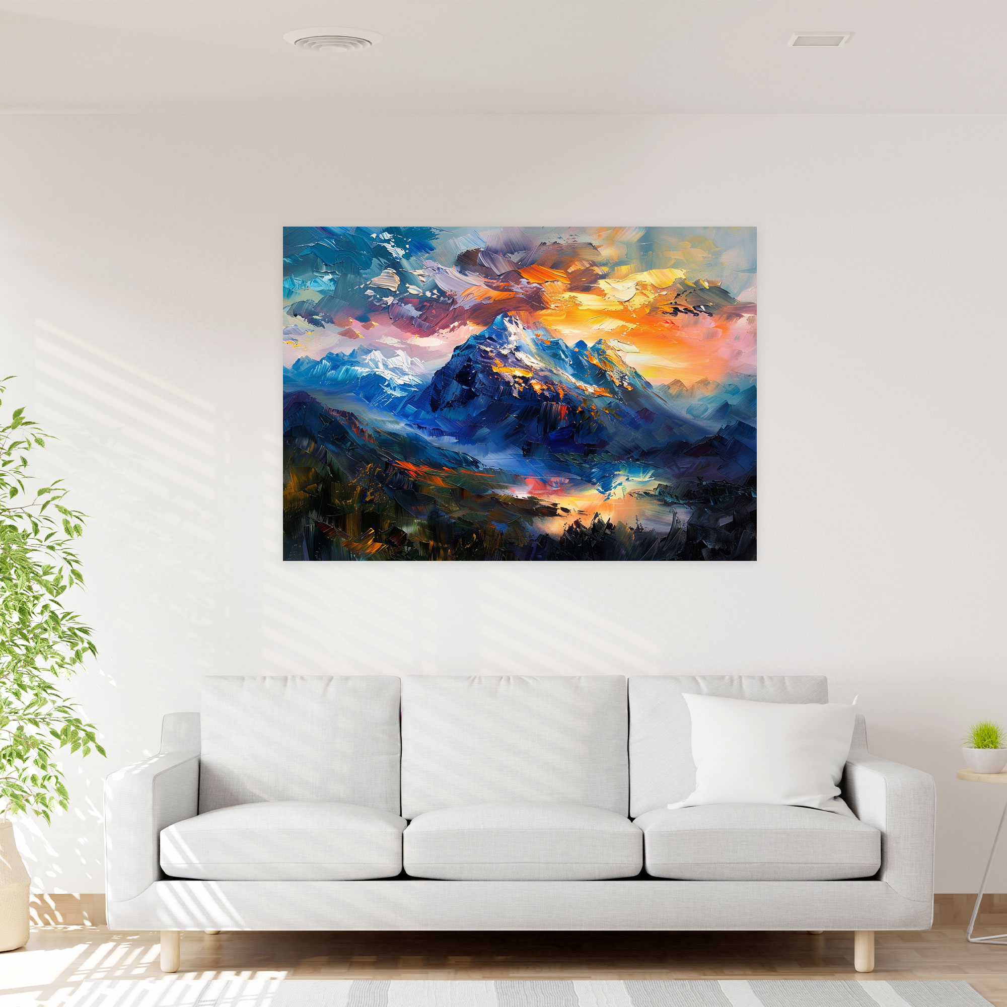 Leonid Afremov Mountain Landscape Canvas Print - Leonid Afremov, Wall Decoration, Canvas Wall Art, Home Decoration