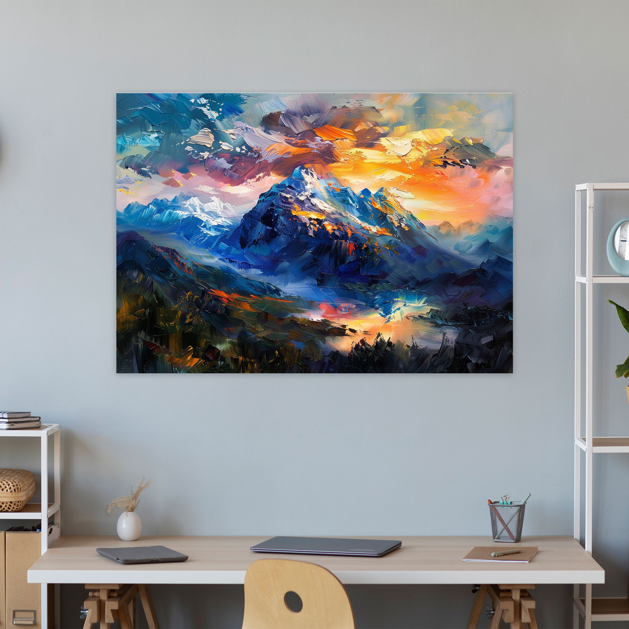 Leonid Afremov Mountain Landscape Canvas Print - Leonid Afremov, Wall Decoration, Canvas Wall Art, Home Decoration