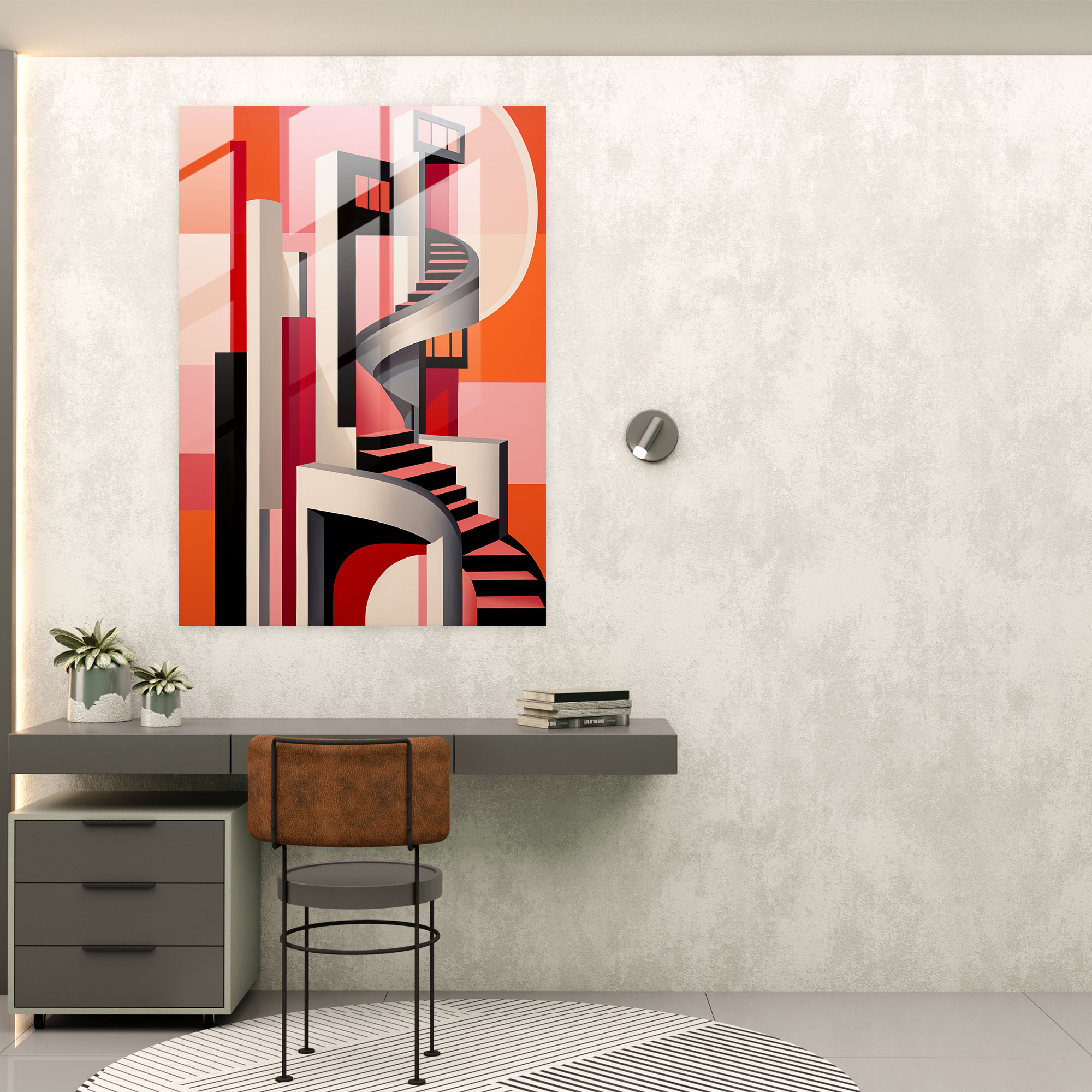 Geometric Lighthouse Glass Wall Art - Lighthouse, Glass Art, Glass Wall Art, Modern Art