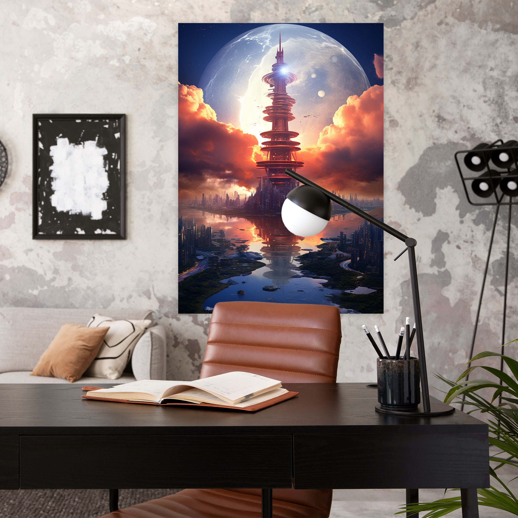 Futuristic Lighthouse Canvas Print - Lighthouse, Canvas Wall Art, Lighthouse, Digital Art