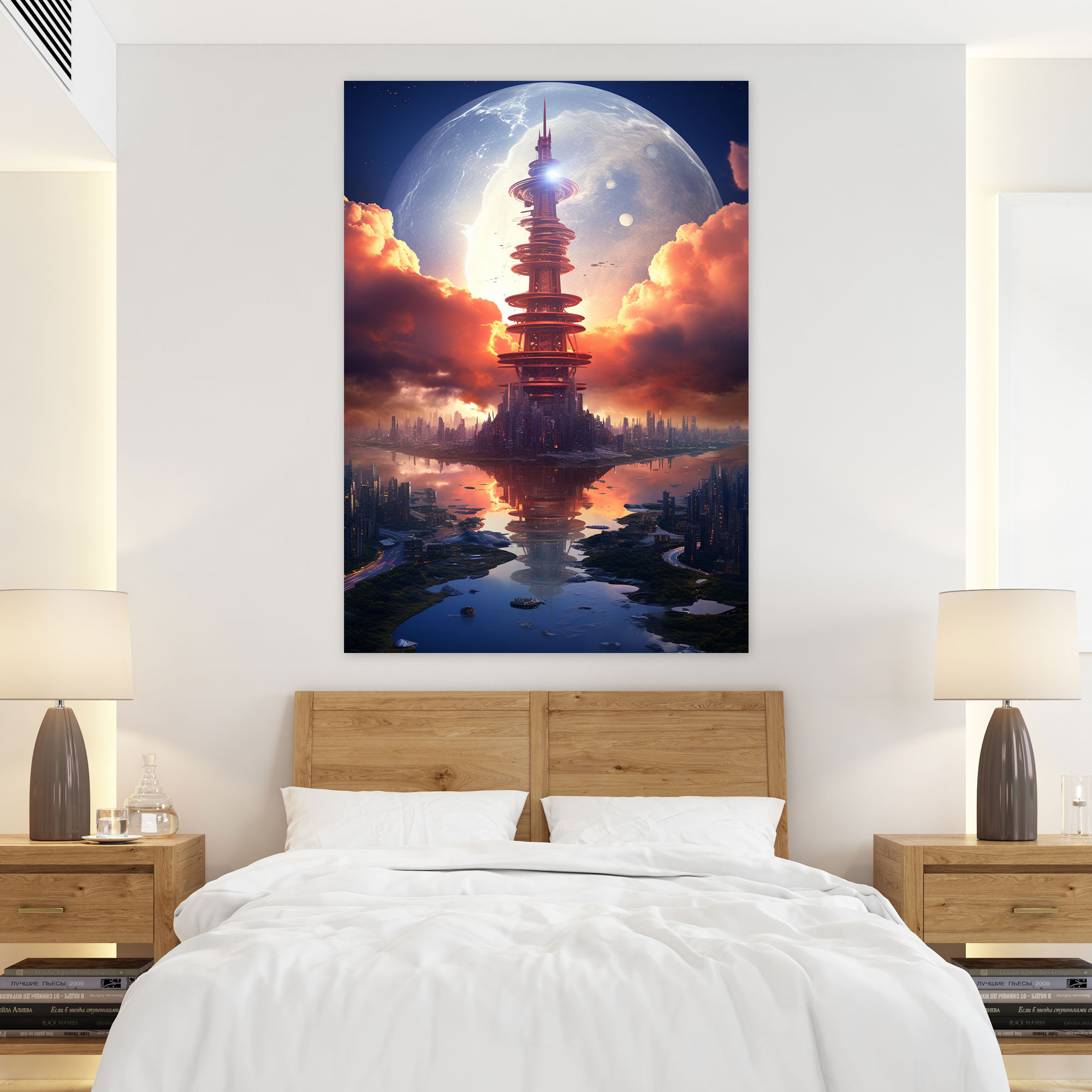 Futuristic Lighthouse Canvas Print - Lighthouse, Canvas Wall Art, Lighthouse, Digital Art