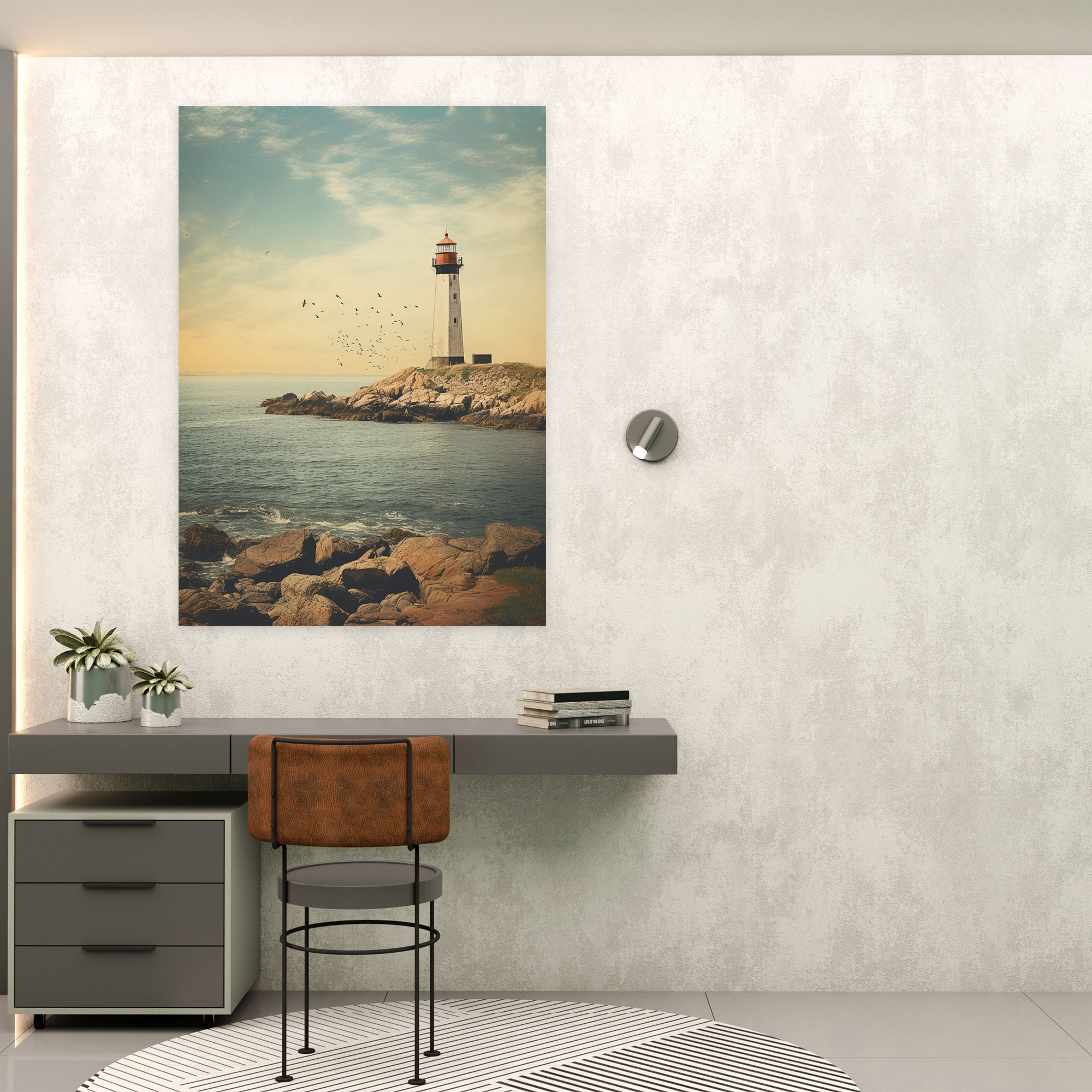 Vintage Lighthouse Canvas Print - Lighthouse, Coastal Photograph, Canvas Wall Art, Canvas