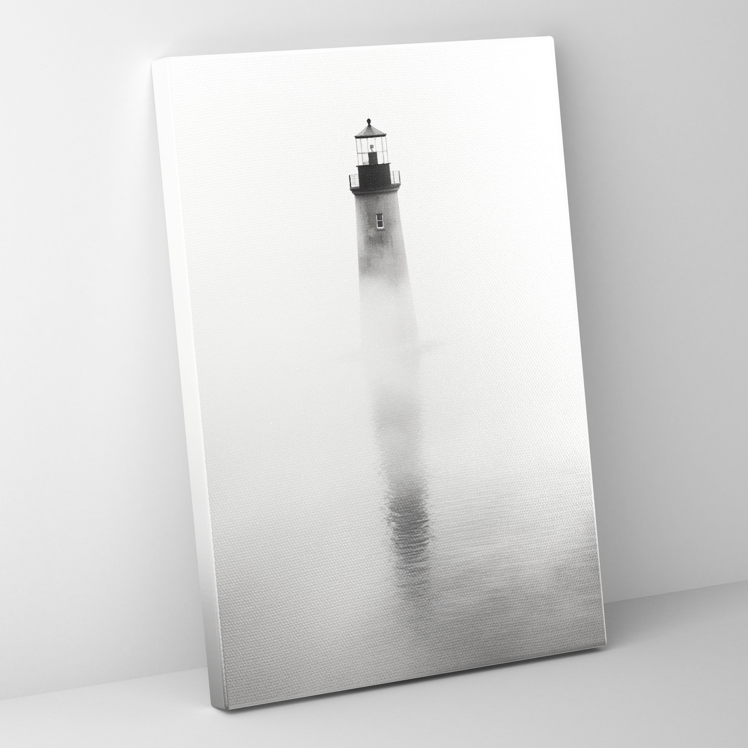 Minimalist Deniz Feneri Duvar Sanatı - Deniz Feneri Kanvas Tablo Sis