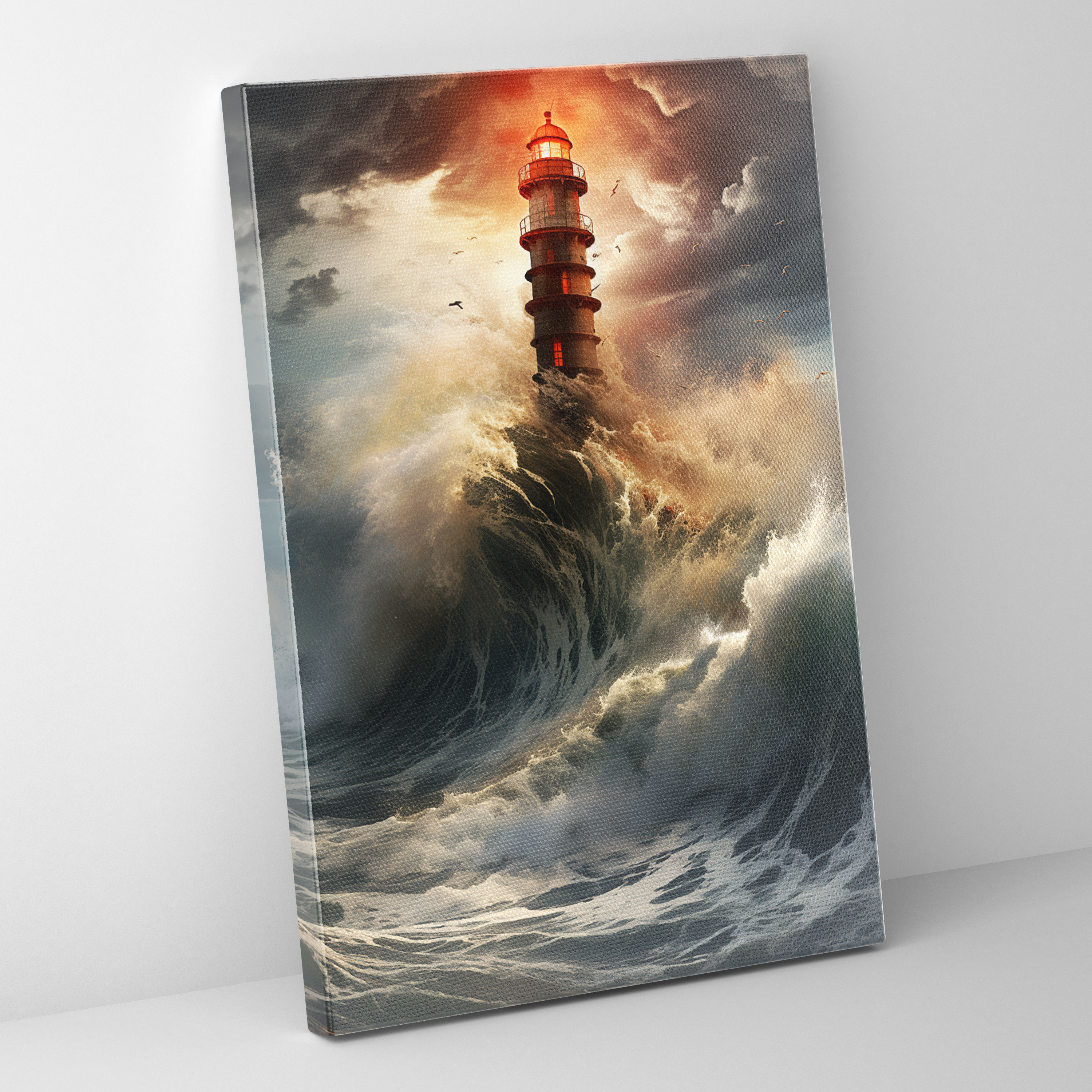 Realistic Lighthouse Canvas Print - Lighthouse, Wall Decoration, Wall Art, Home Decoration