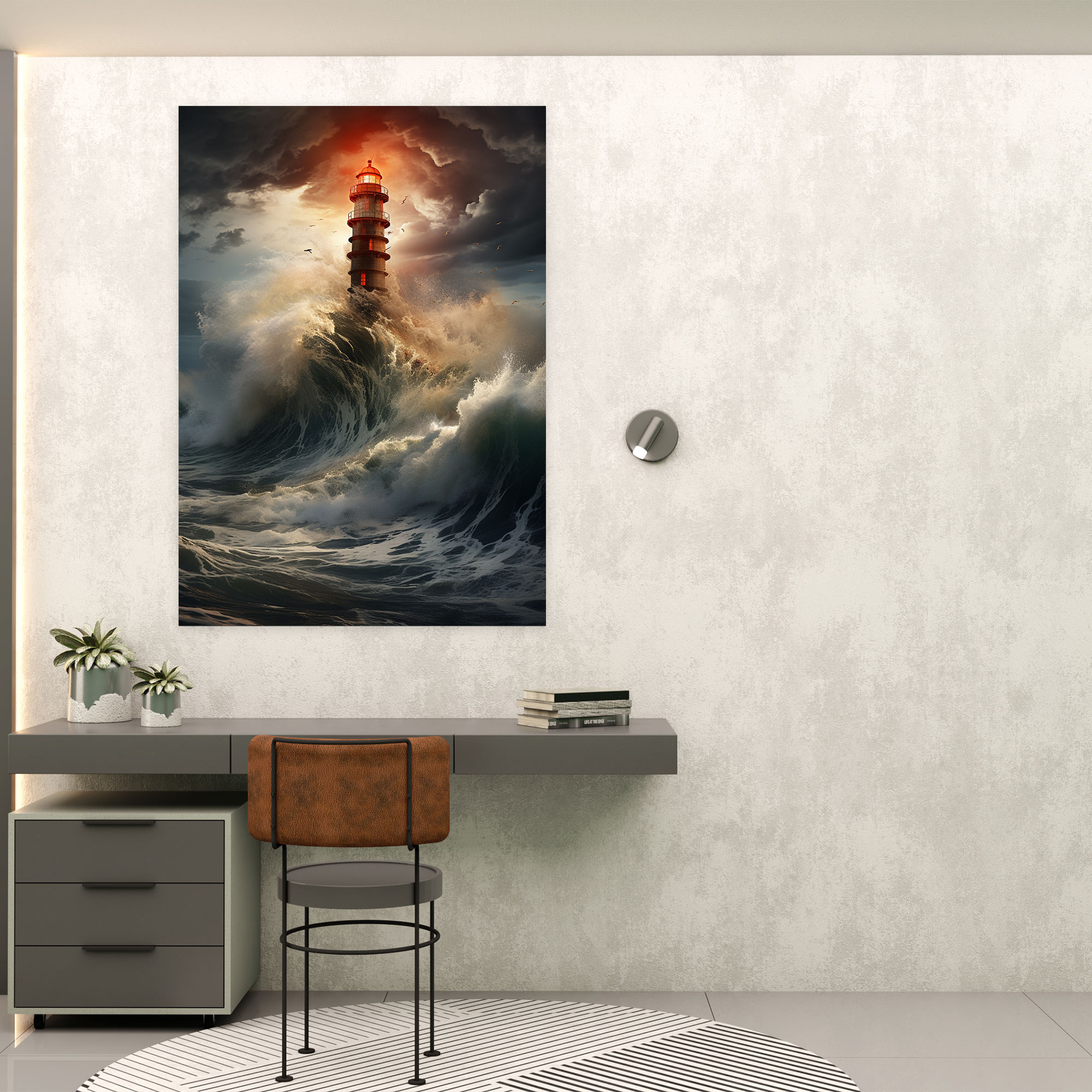 Realistic Lighthouse Canvas Print - Lighthouse, Wall Decoration, Wall Art, Home Decoration