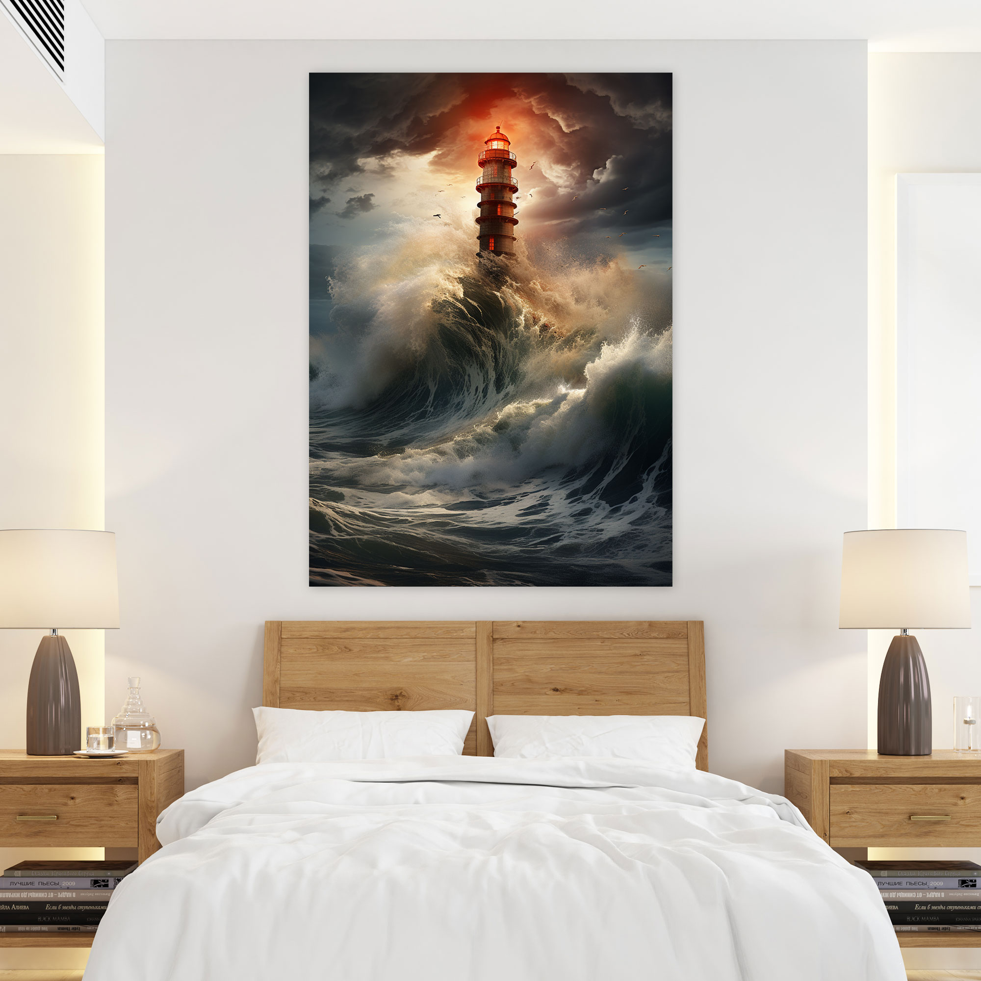 Realistic Lighthouse Canvas Print - Lighthouse, Wall Decoration, Wall Art, Home Decoration