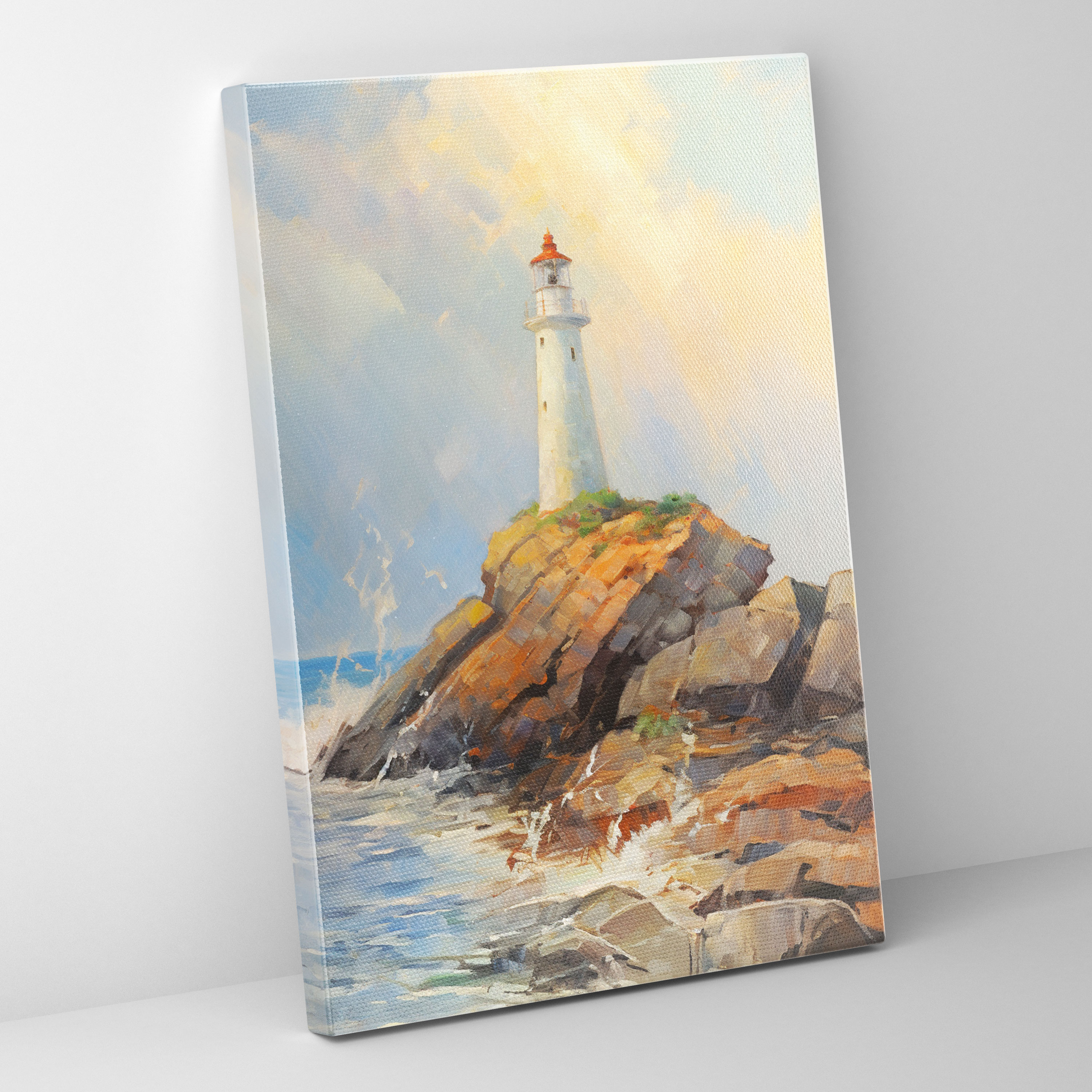 Lighthouse Canvas Print - Lighthouse, Impressionist Landscape Painting, Wall Art, Canvas