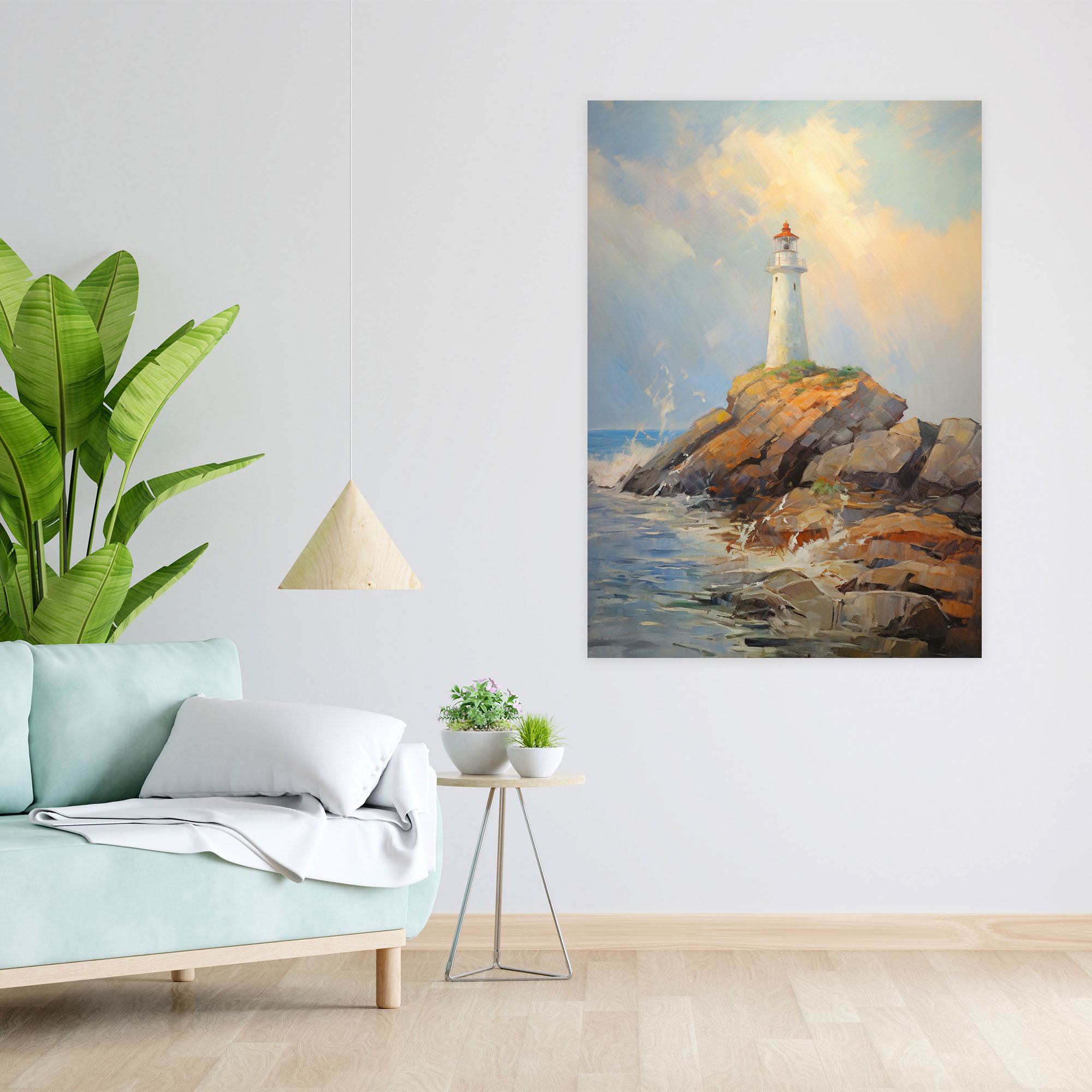 Lighthouse Canvas Print - Lighthouse, Impressionist Landscape Painting, Wall Art, Canvas