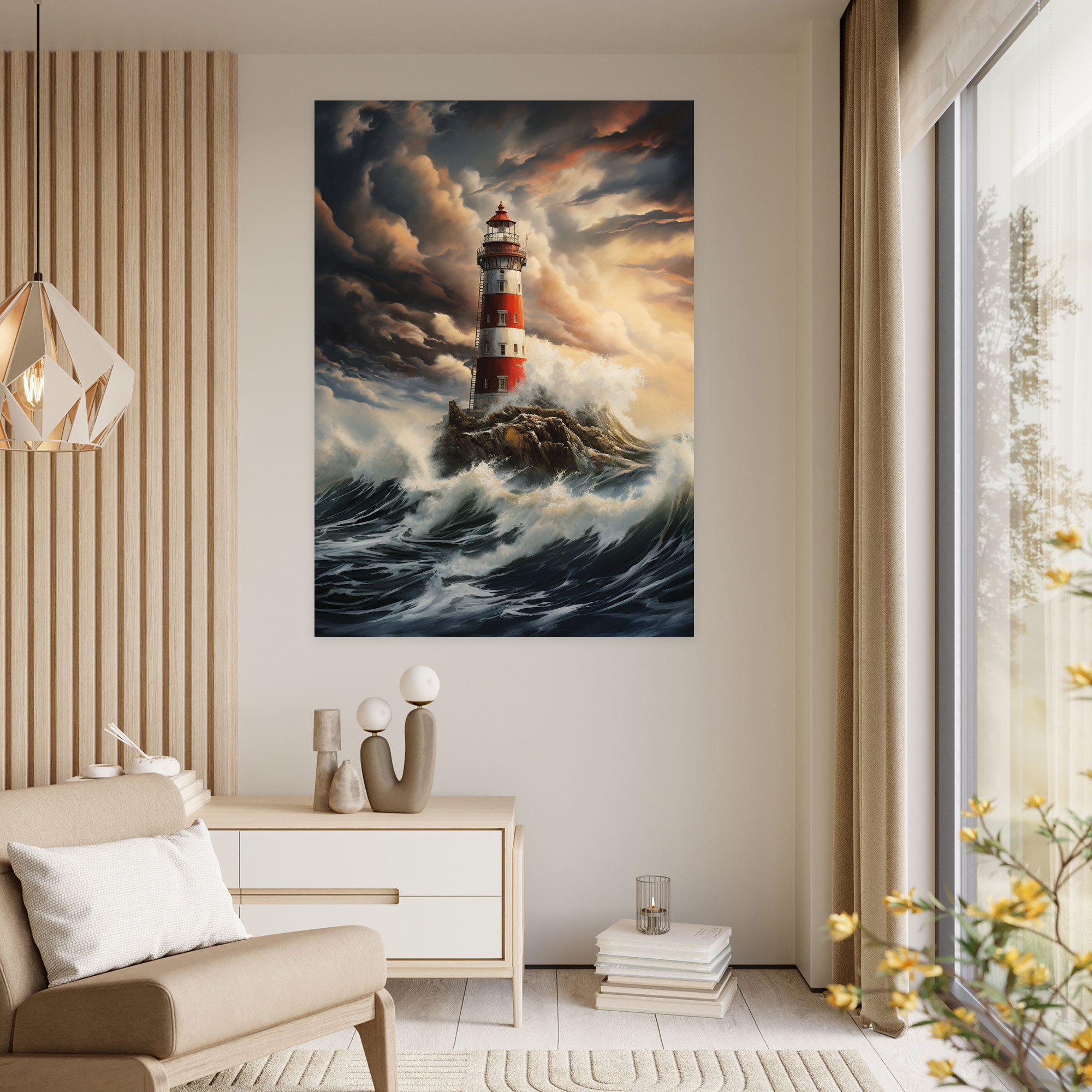 Lighthouse Canvas Print - Lighthouse, Majestic Lighthouse, Canvas Wall Art, Meticulous Details