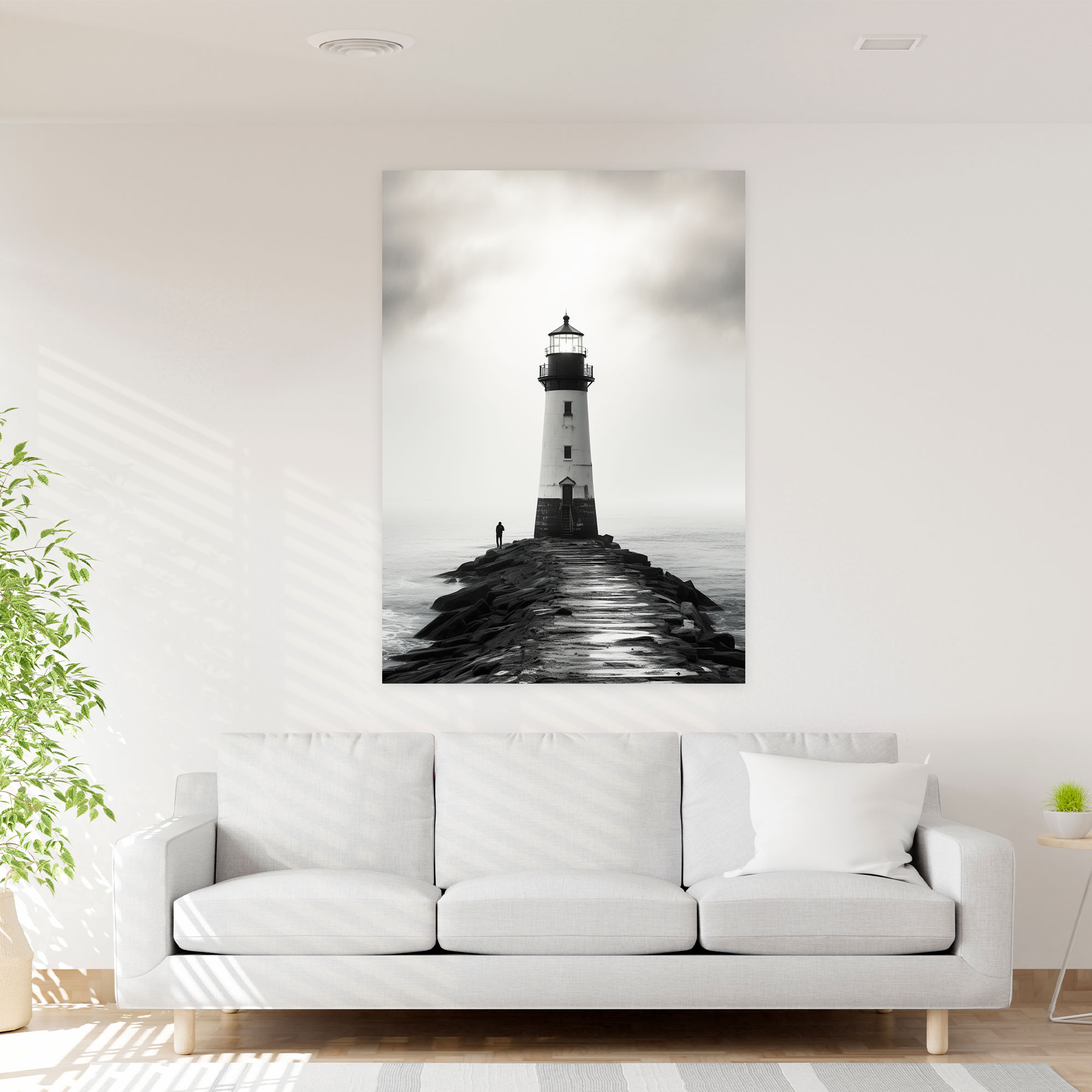 Deniz Feneri Duvar Sanatı - Minimalist Tasarım Ev Dekorasyonu için Deniz Feneri Duvar Sanatı