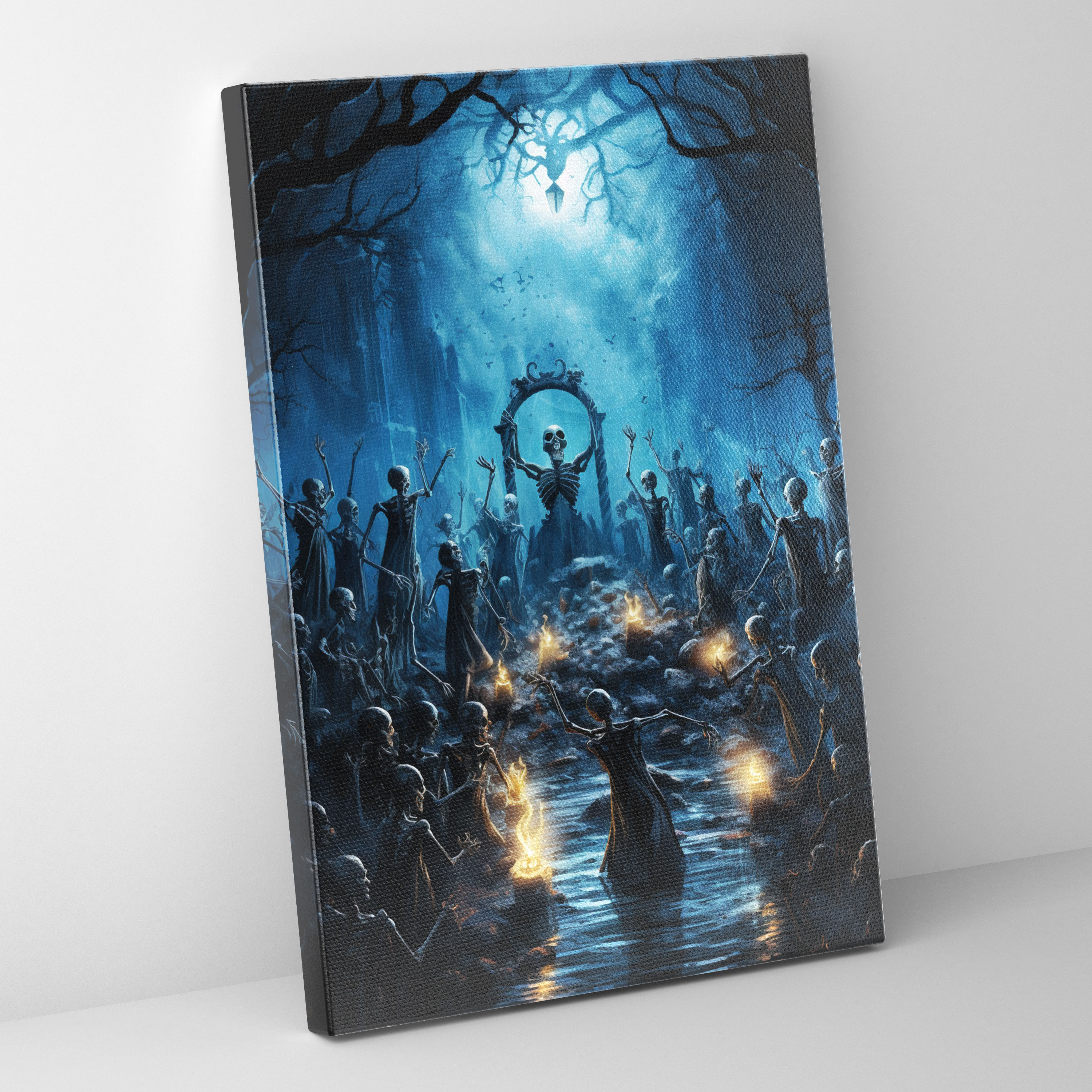 Los Muertos Moonlit Cemetery Canvas Print - Los Muertos, Los Muertos, Moonlit Cemetery, Canvas Print