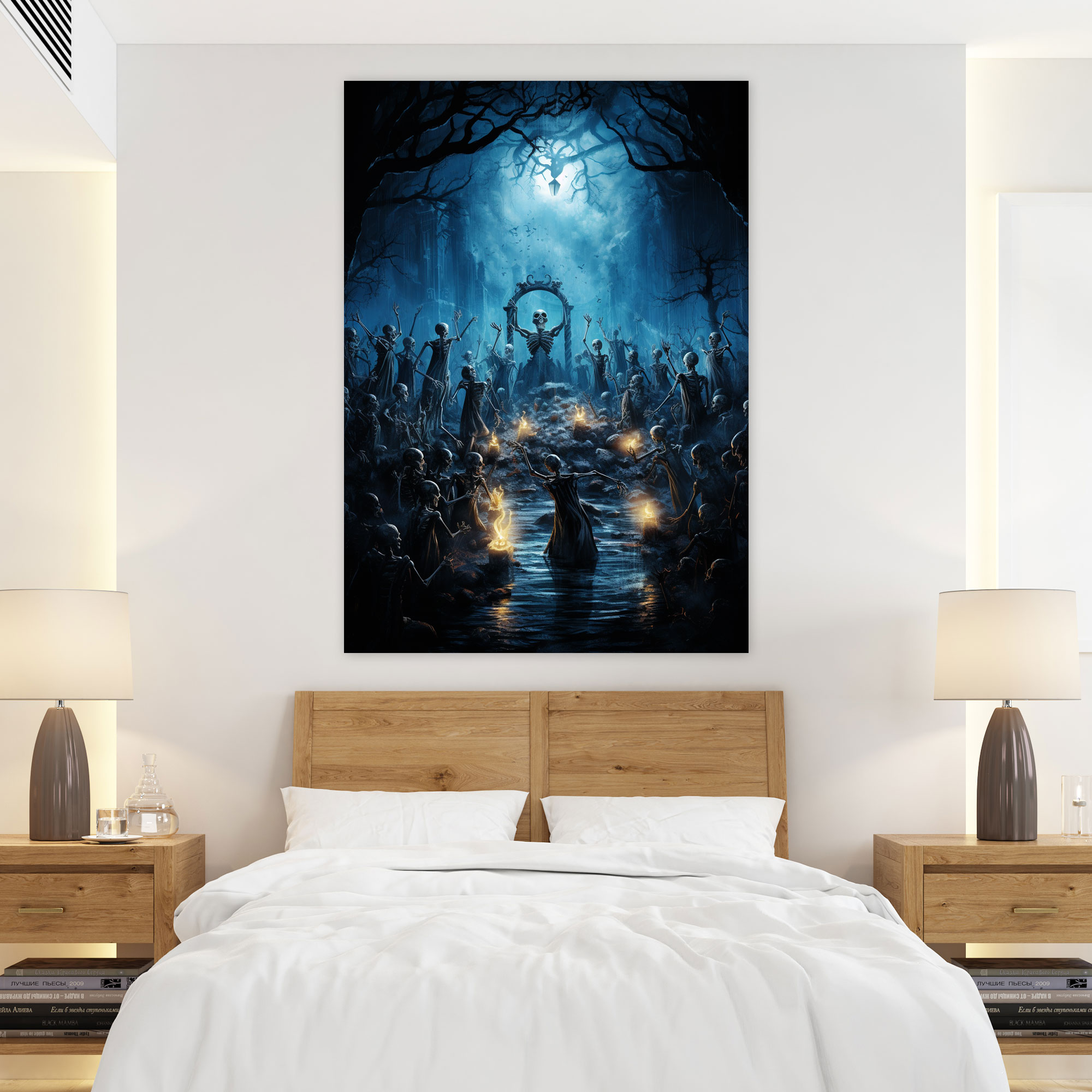 Los Muertos Moonlit Cemetery Canvas Print - Los Muertos, Los Muertos, Moonlit Cemetery, Canvas Print