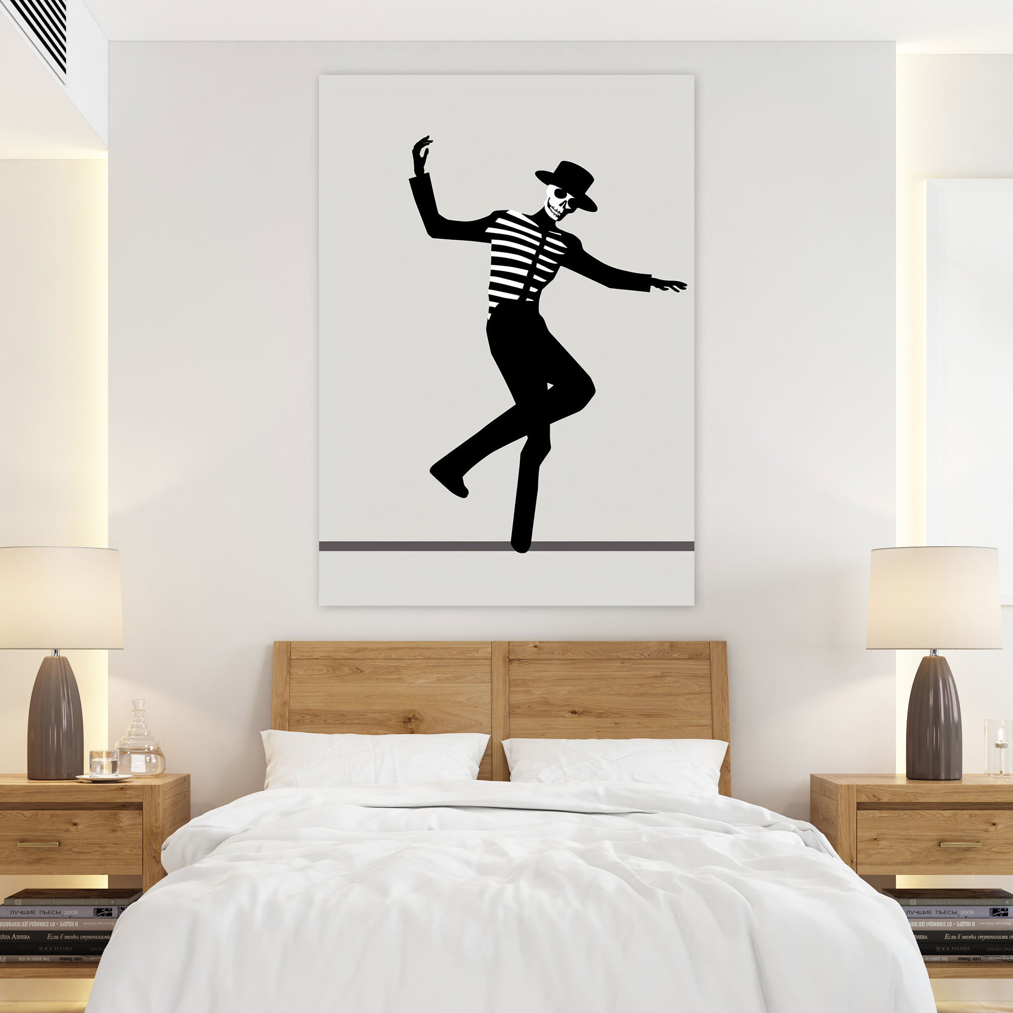 Los Muertos Dancing Skeleton Wall Art - Los Muertos, Elegance, Wall Decoration, Canvas