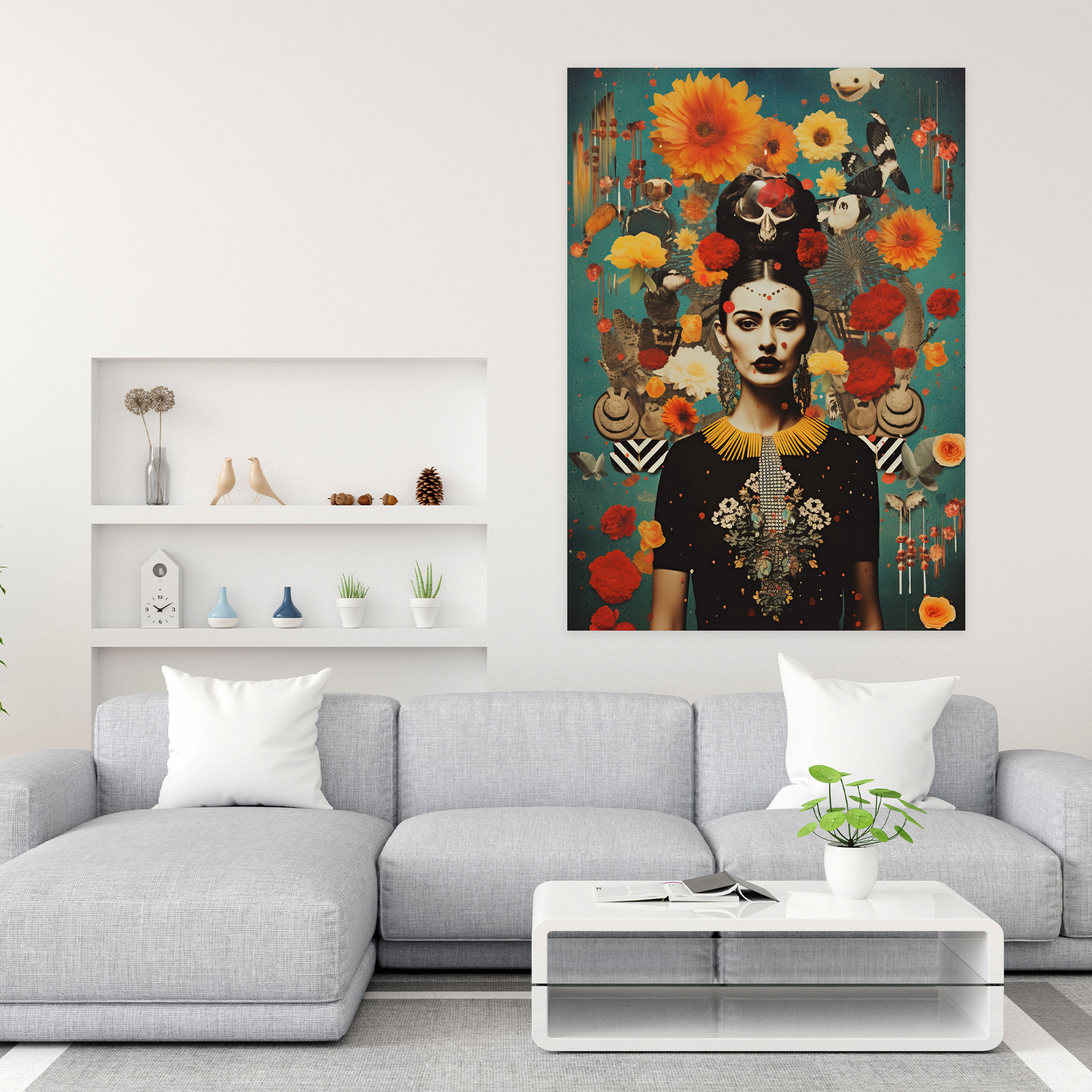 Los Muertos Vintage Collage Wall Art - Los Muertos, Wall Decoration, Vintage Photographs, Home Decoration