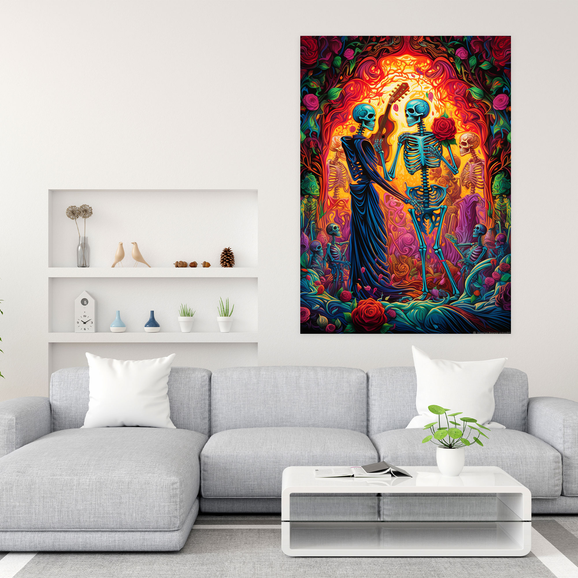 Los Muertos Wall Decoration - Los Muertos, Ornate Floral Designs, Home Decoration, Los Muertos