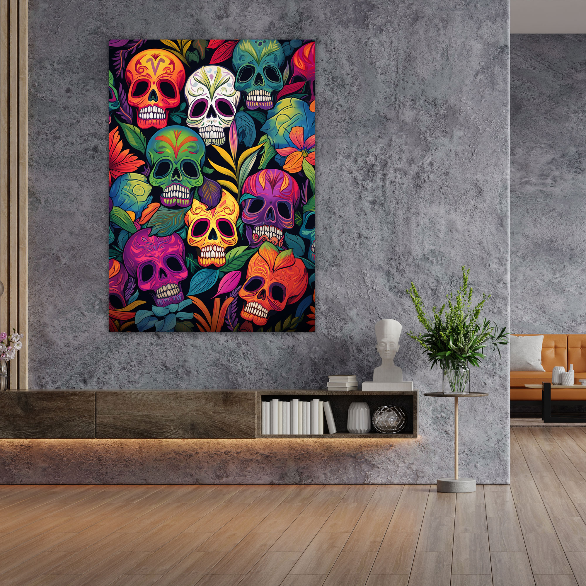 Los Muertos Wall Art Print - Los Muertos, Playful And Energetic, Skulls, Wall Art