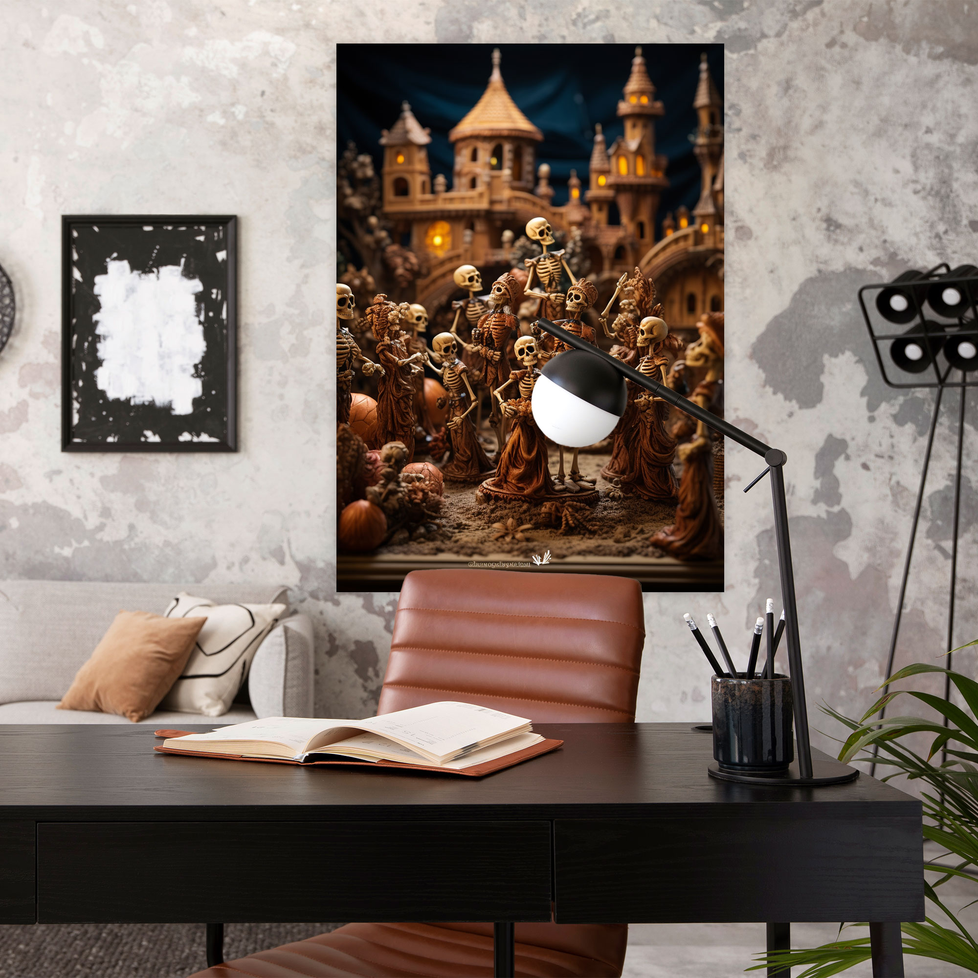 Los Muertos Wall Decoration - Los Muertos, Wall Decoration, Skeletons, Festive Cemetery