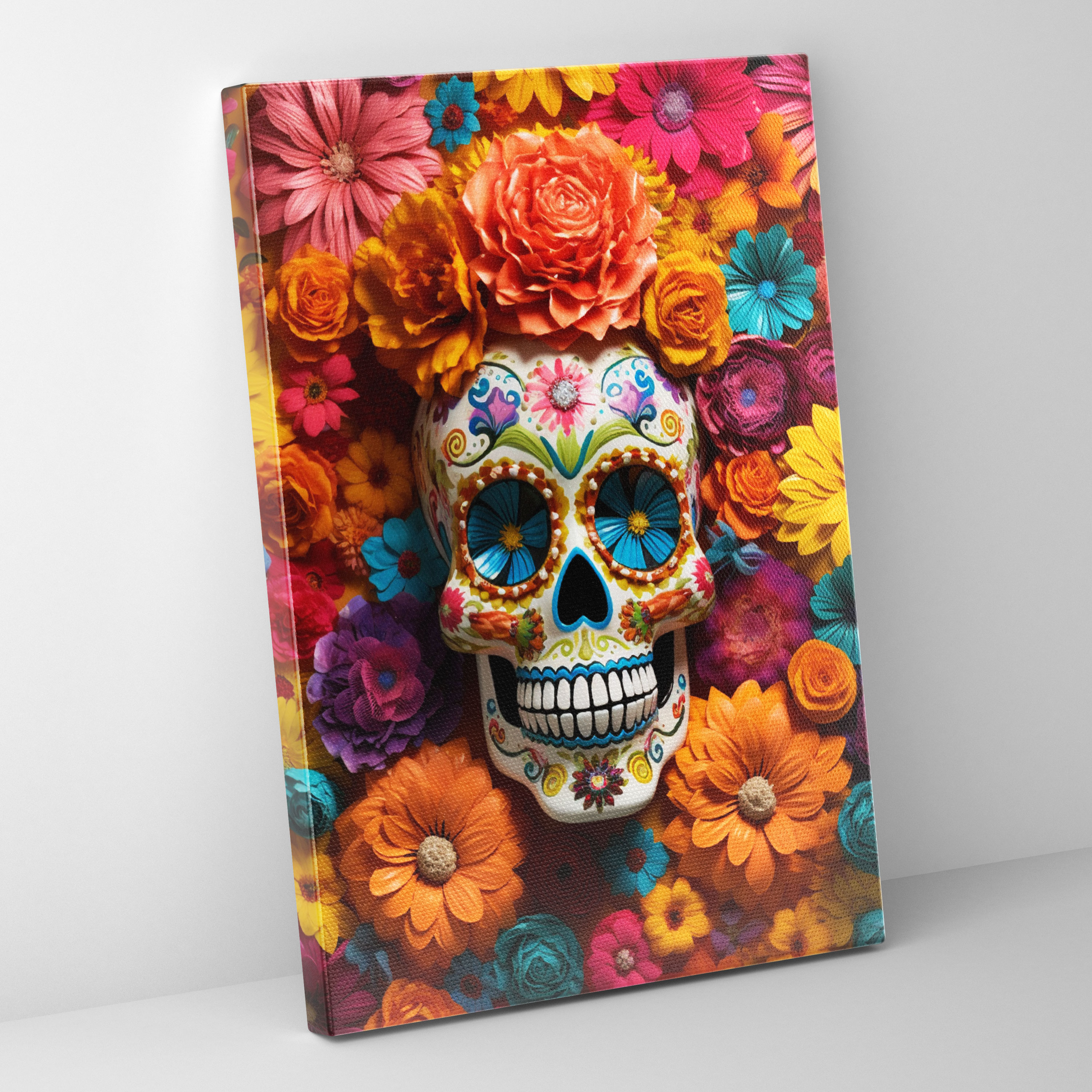Los Muertos Kanvas Tablo - Ev Dekorasyonu Şeker Kafalar