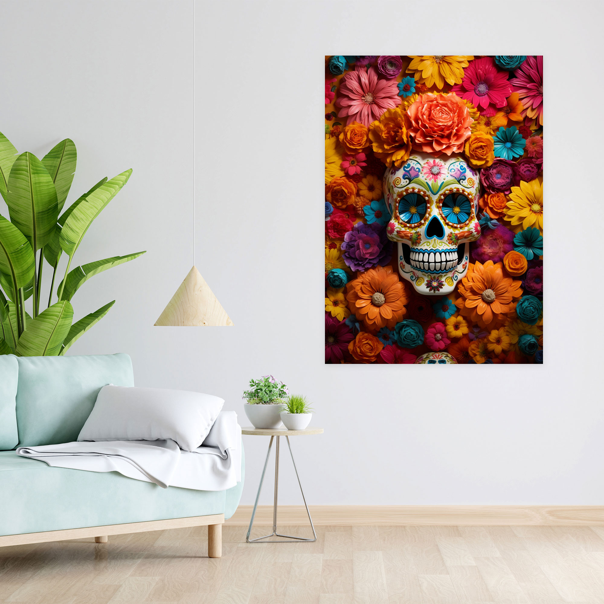 Los Muertos Kanvas Tablo - Ev Dekorasyonu Şeker Kafalar