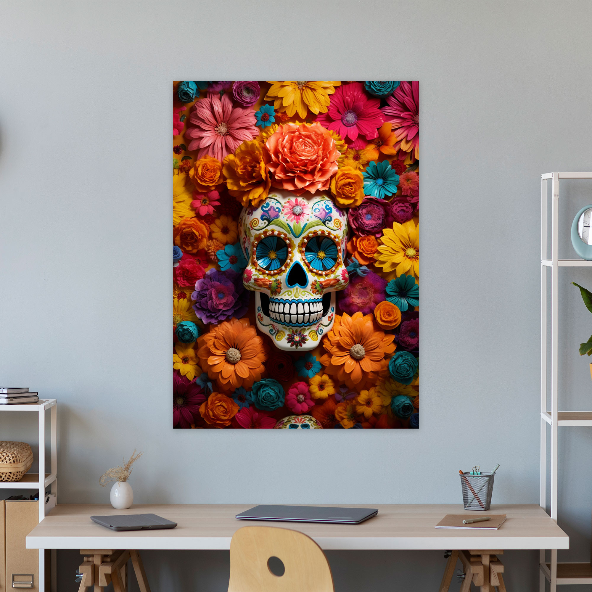 Los Muertos Kanvas Tablo - Ev Dekorasyonu Şeker Kafalar