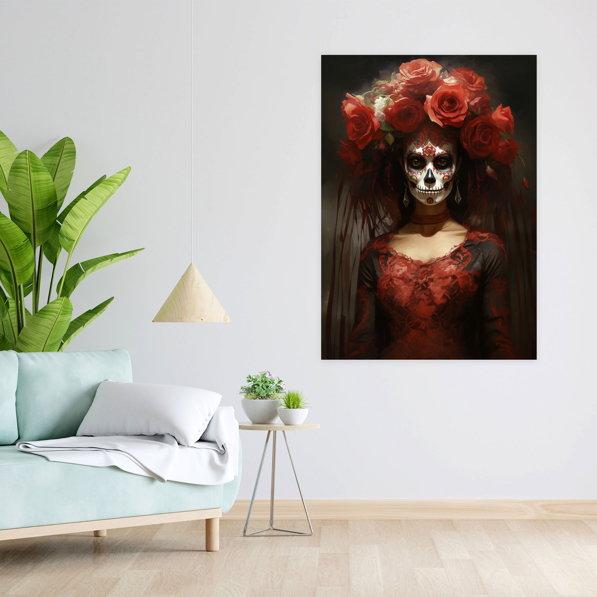 La Calavera Catrina Canvas Print - Los Muertos, Canvas Wall Art, Home Decoration, Canvas