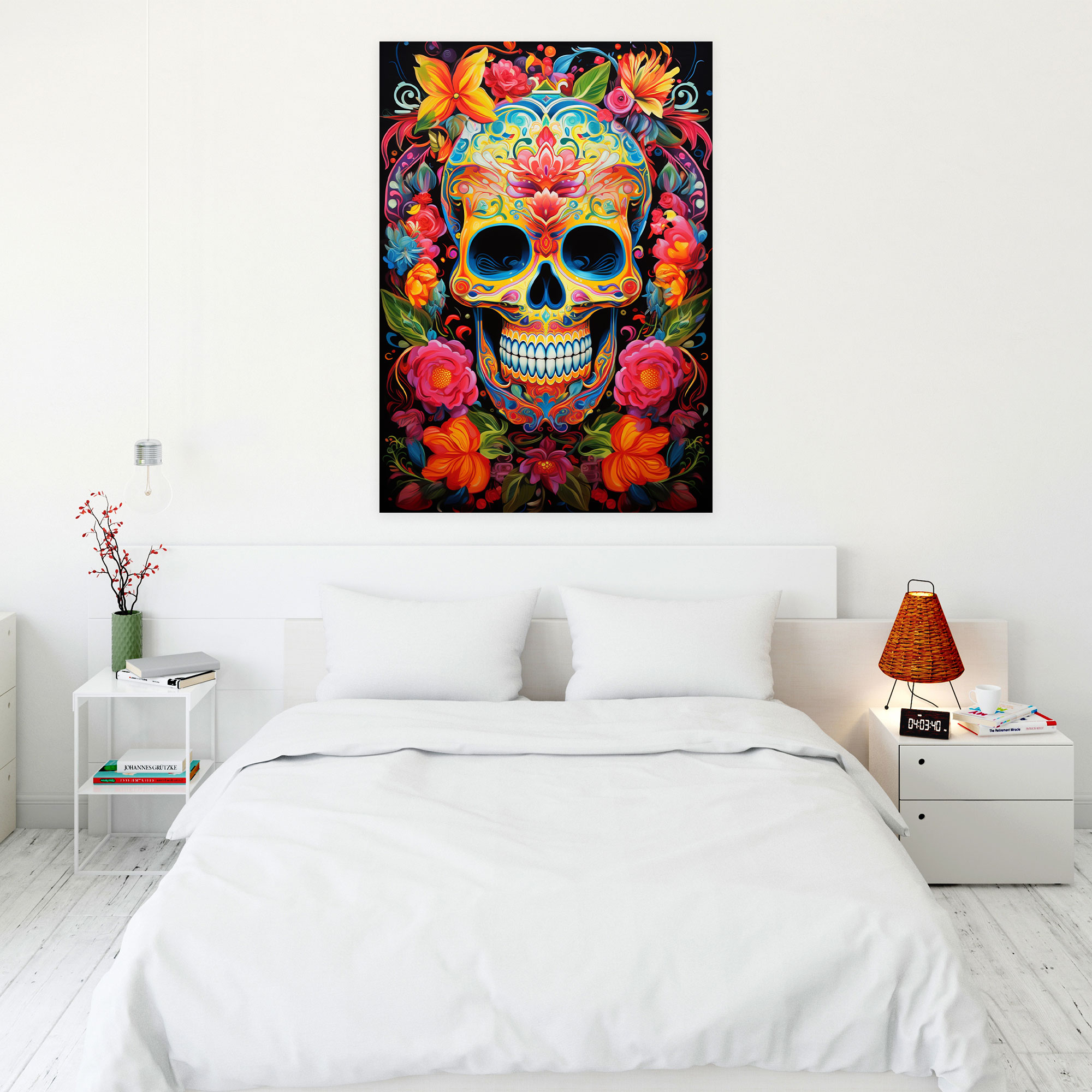 Los Muertos Canvas Print - Los Muertos, Home Decoration, Flowers, Mexican Skull Art