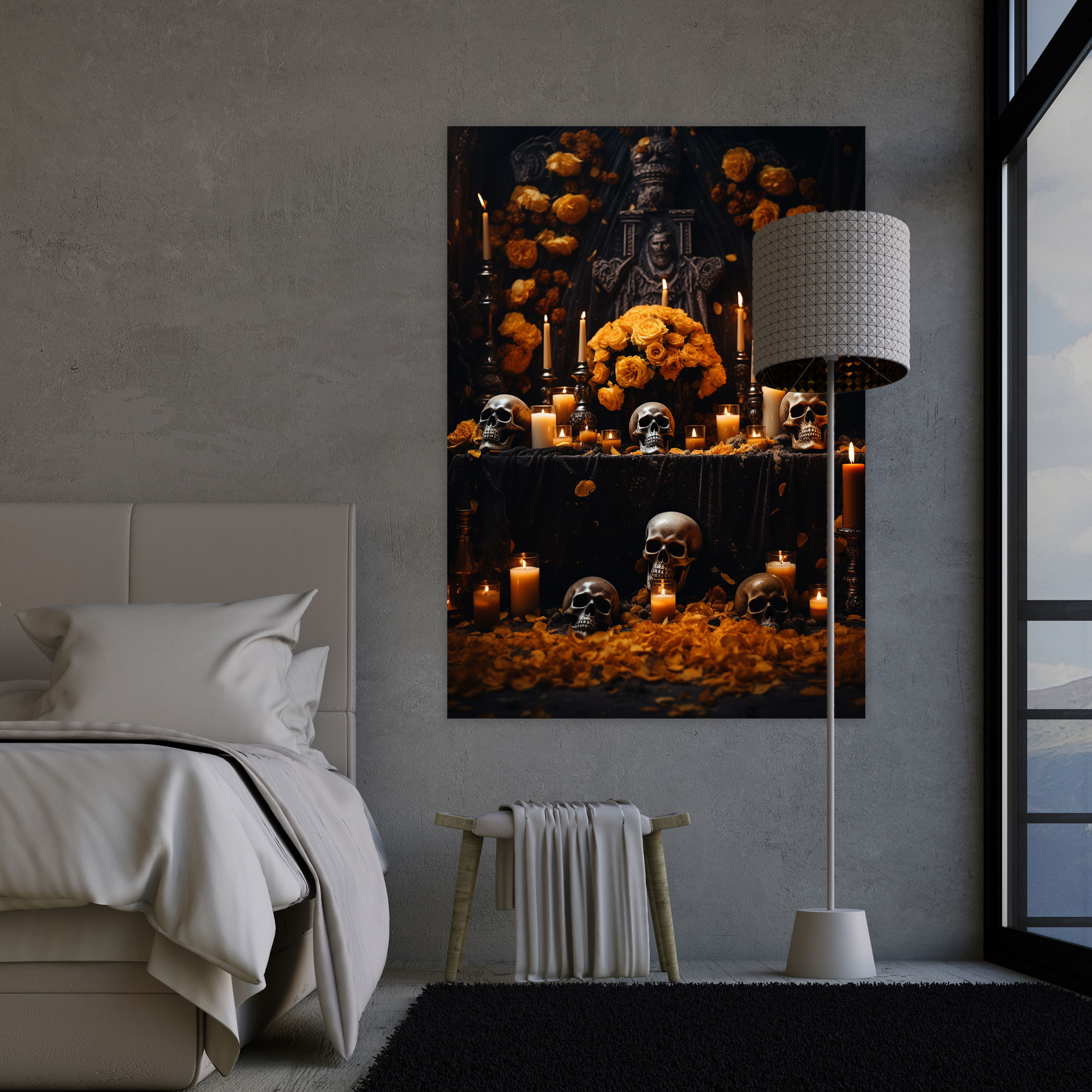 Los Muertos Canvas Print - Los Muertos, Marigolds, Wall Decoration, Canvas